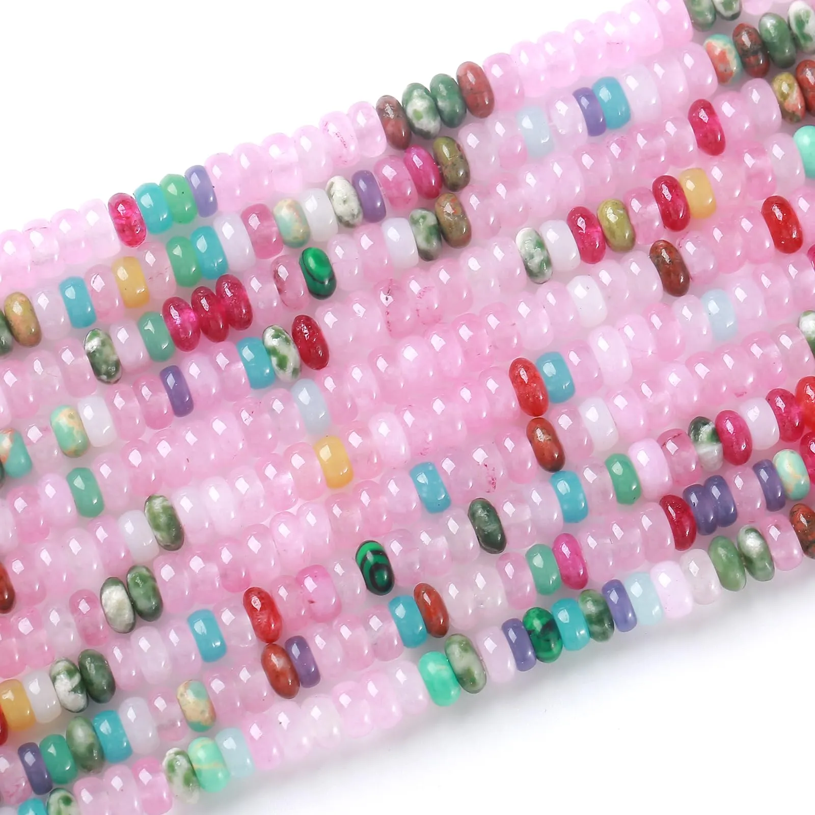 ZXYMLZI 150 Perline in Giada Naturale Colorate, 2 x 4 mm - immagine 4