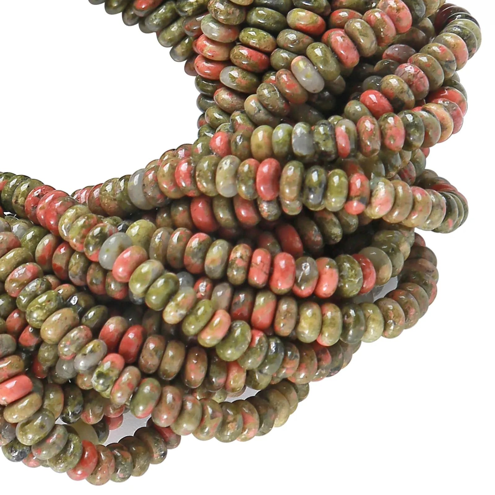 ZXYMLZI 150 Perline in Pietra Naturale Unakite 2x4 mm - immagine 2