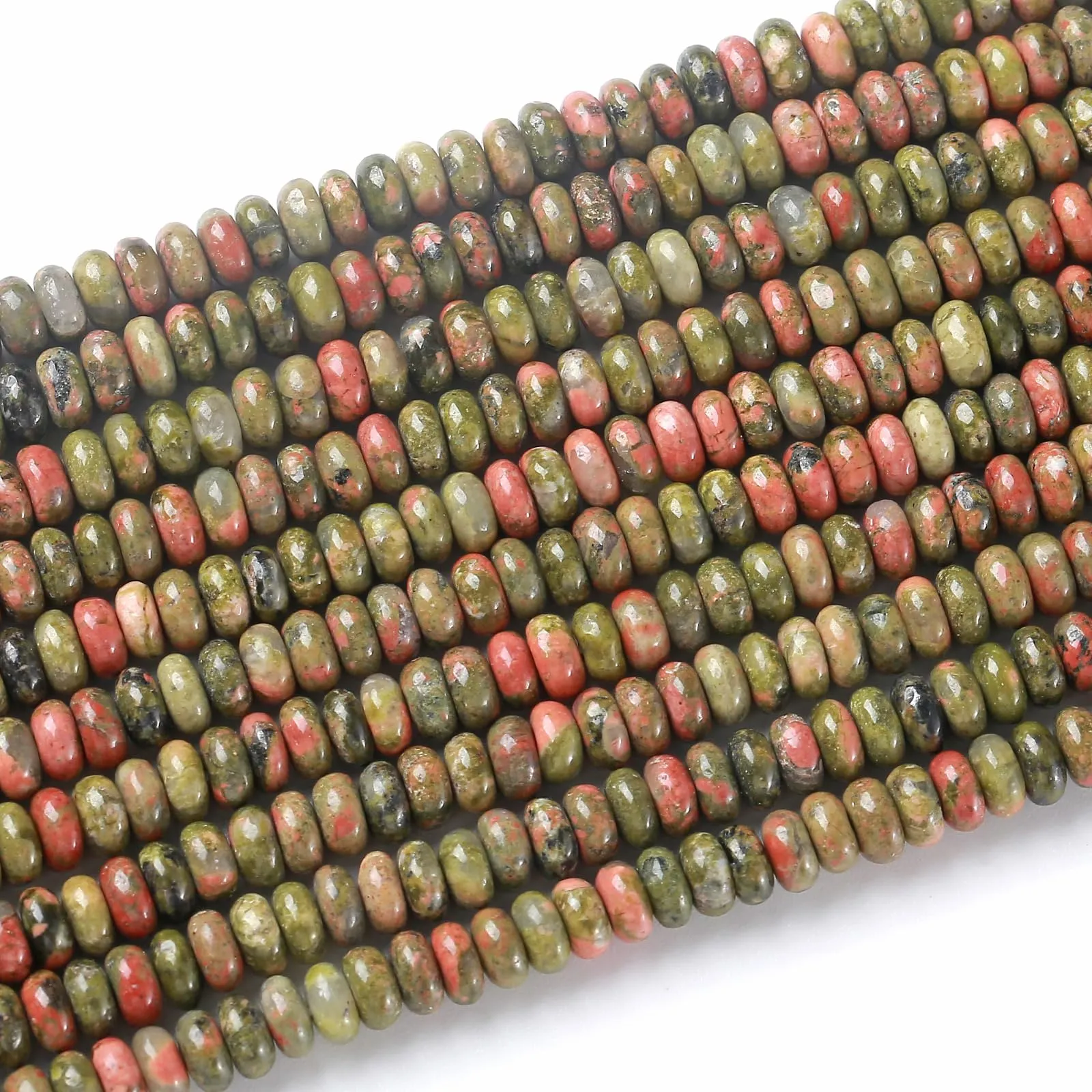 ZXYMLZI 150 Perline in Pietra Naturale Unakite 2x4 mm - immagine 3