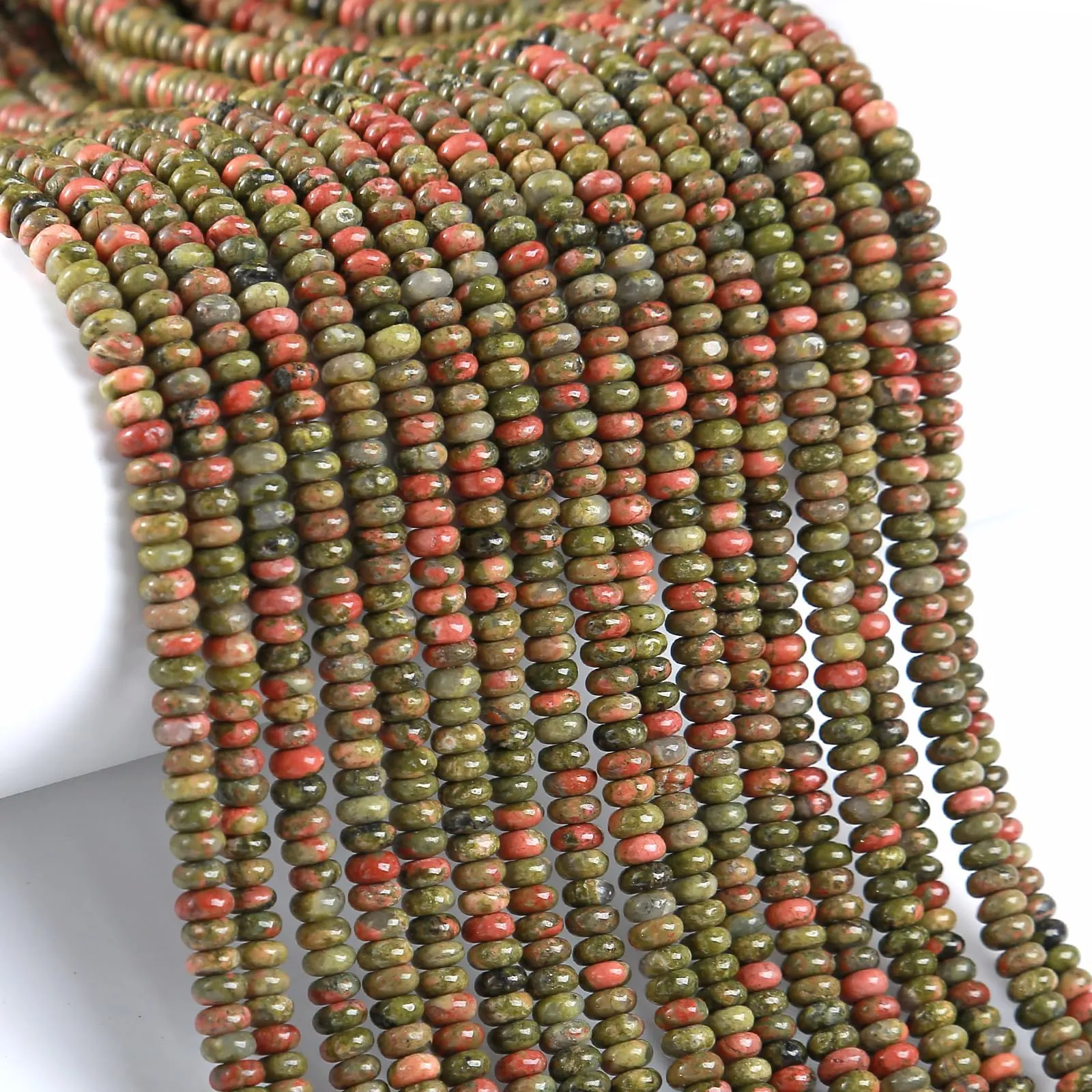 ZXYMLZI 150 Perline in Pietra Naturale Unakite 2x4 mm - immagine 4
