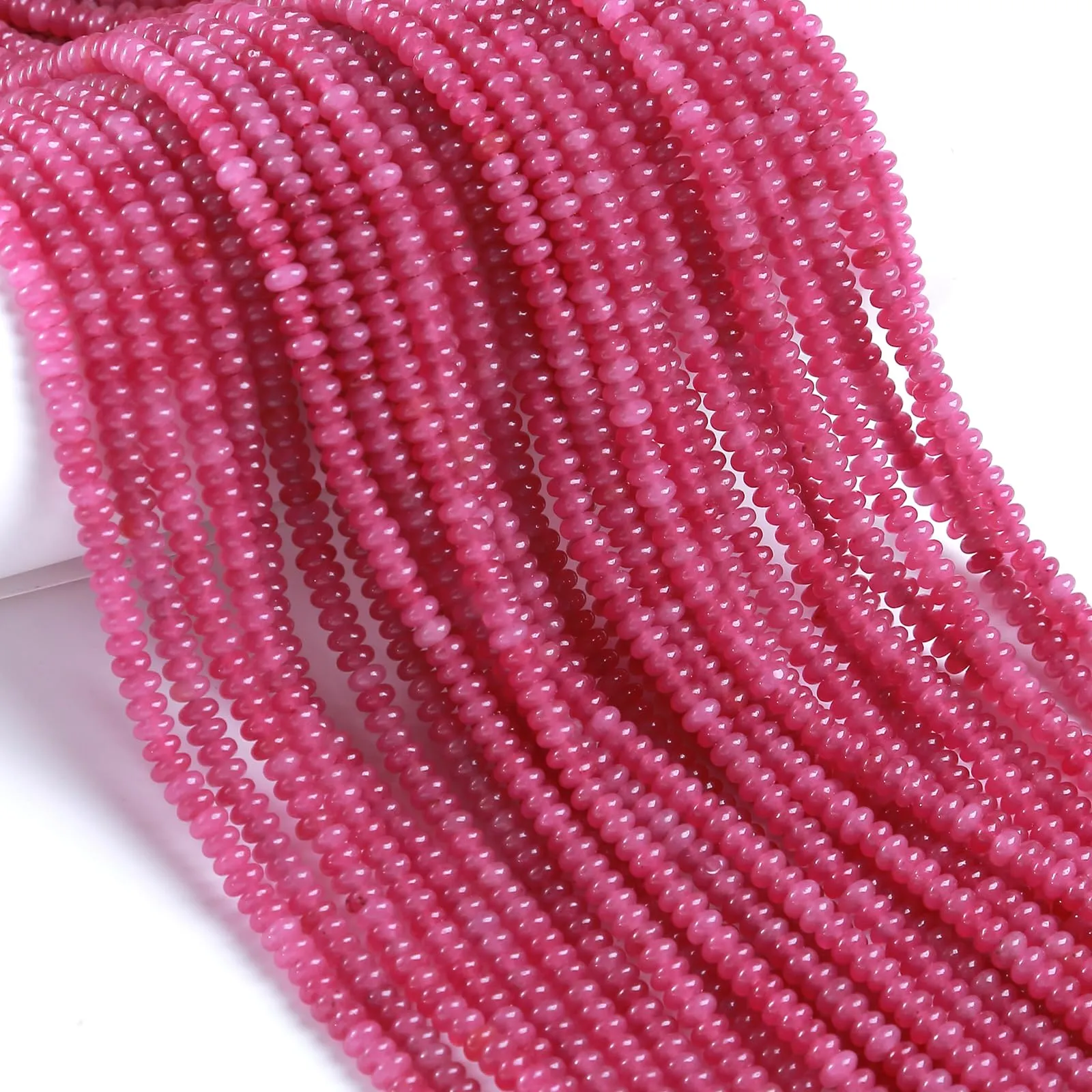 ZXYMLZI 150 Perline in Giada Naturale Viola e Rossa, 2 x 4 mm - immagine 1