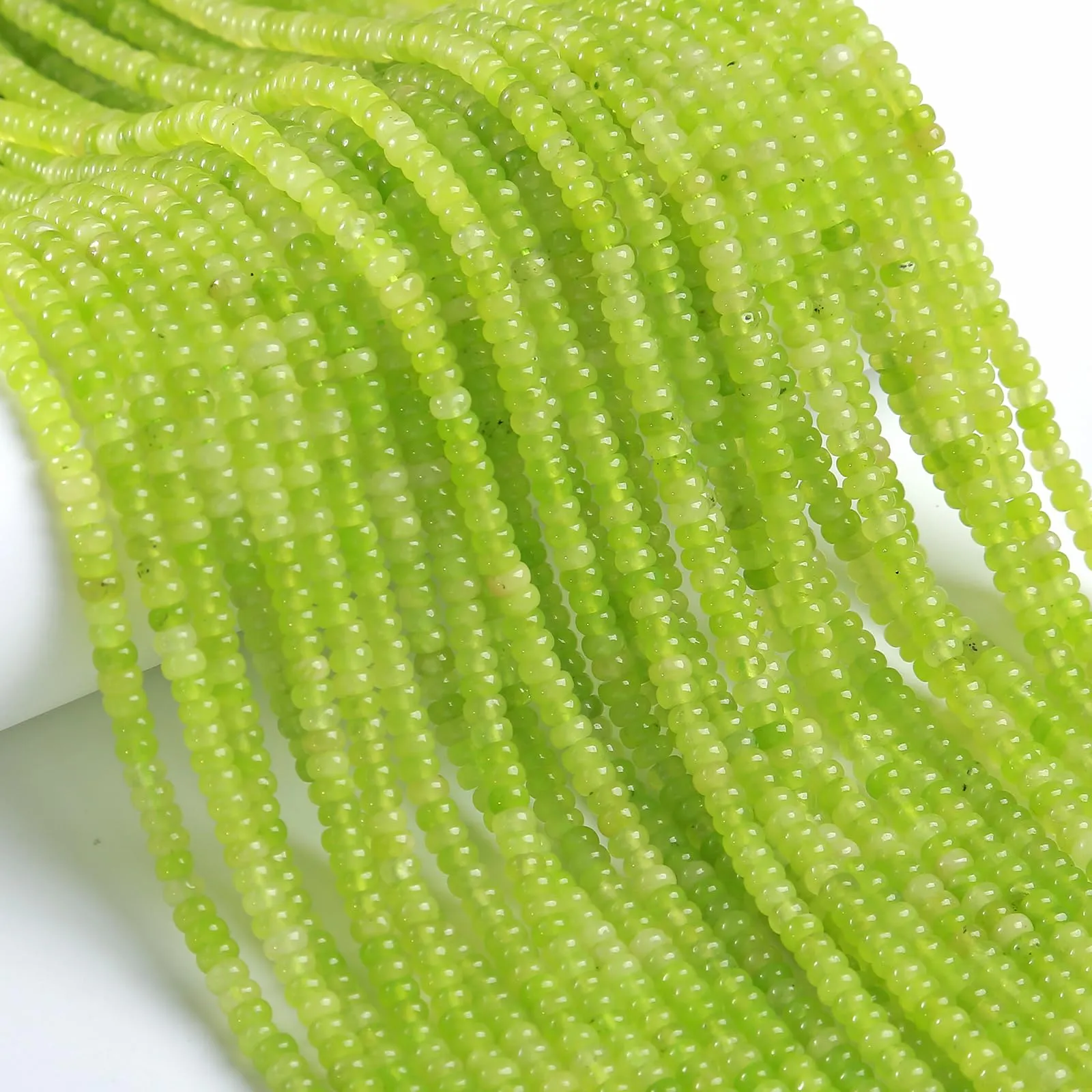 ZXYMLZI 150 Perline in Giada Naturale Verde Limone, 2 x 4 mm - immagine 1