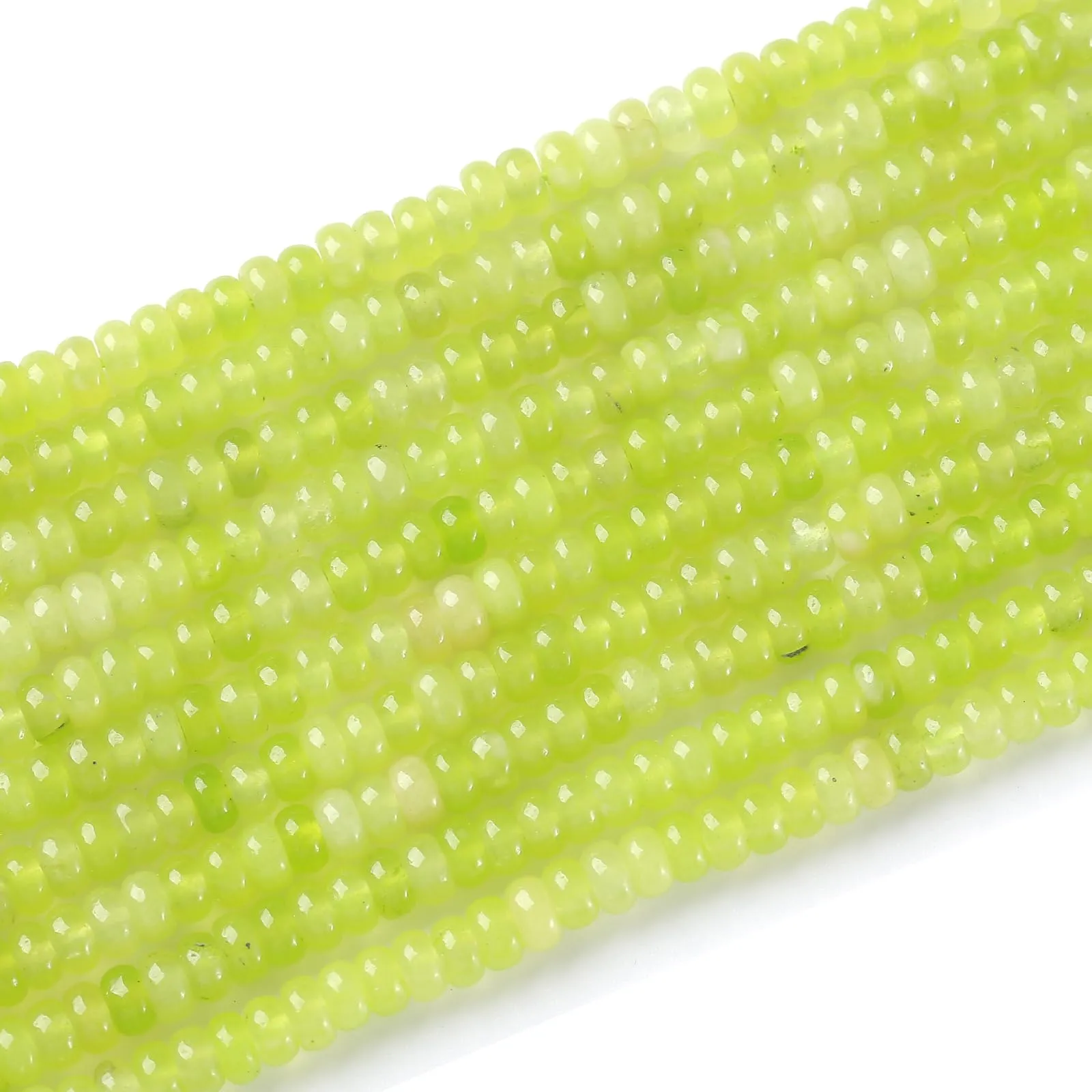 ZXYMLZI 150 Perline in Giada Naturale Verde Limone, 2 x 4 mm - immagine 2
