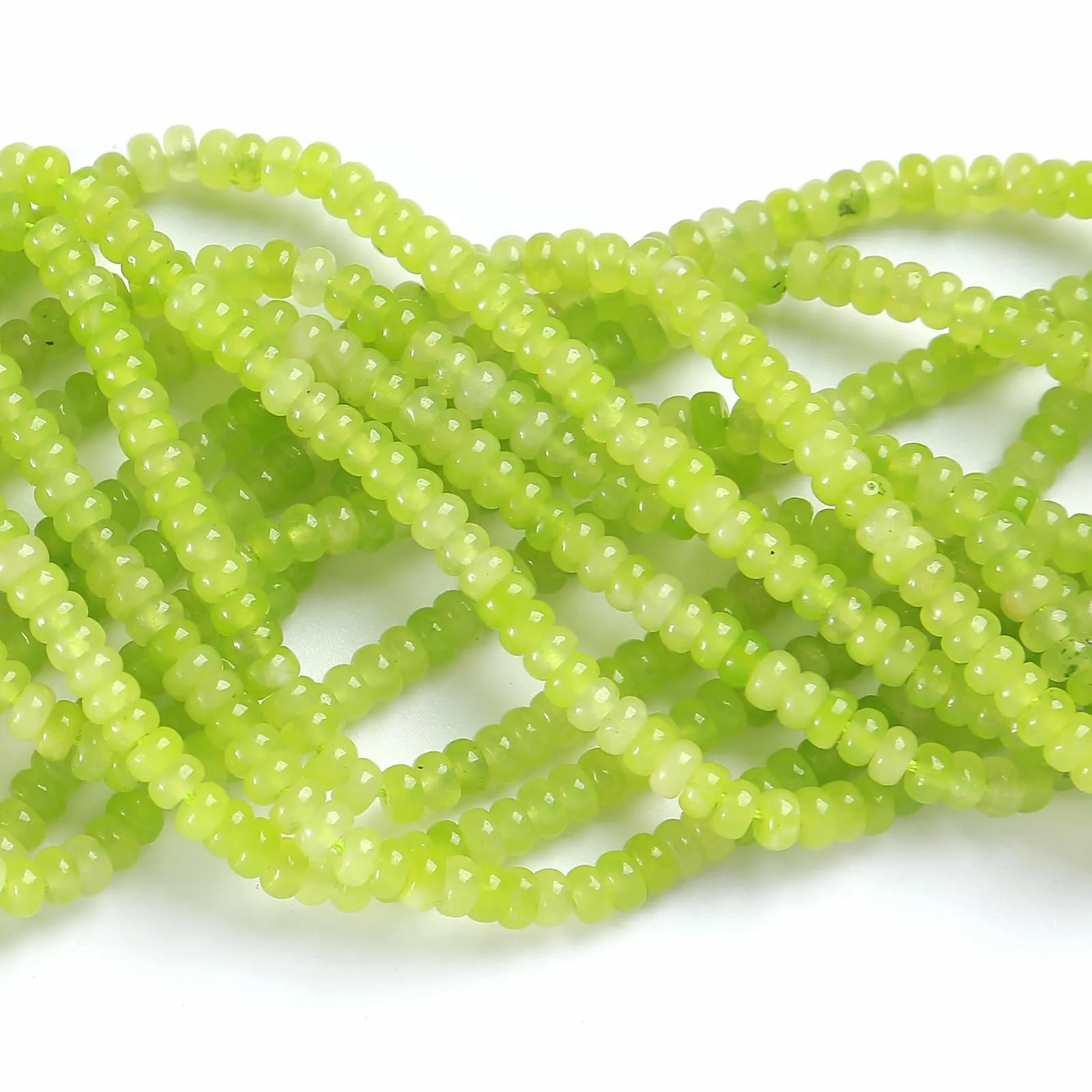 ZXYMLZI 150 Perline in Giada Naturale Verde Limone, 2 x 4 mm - immagine 3