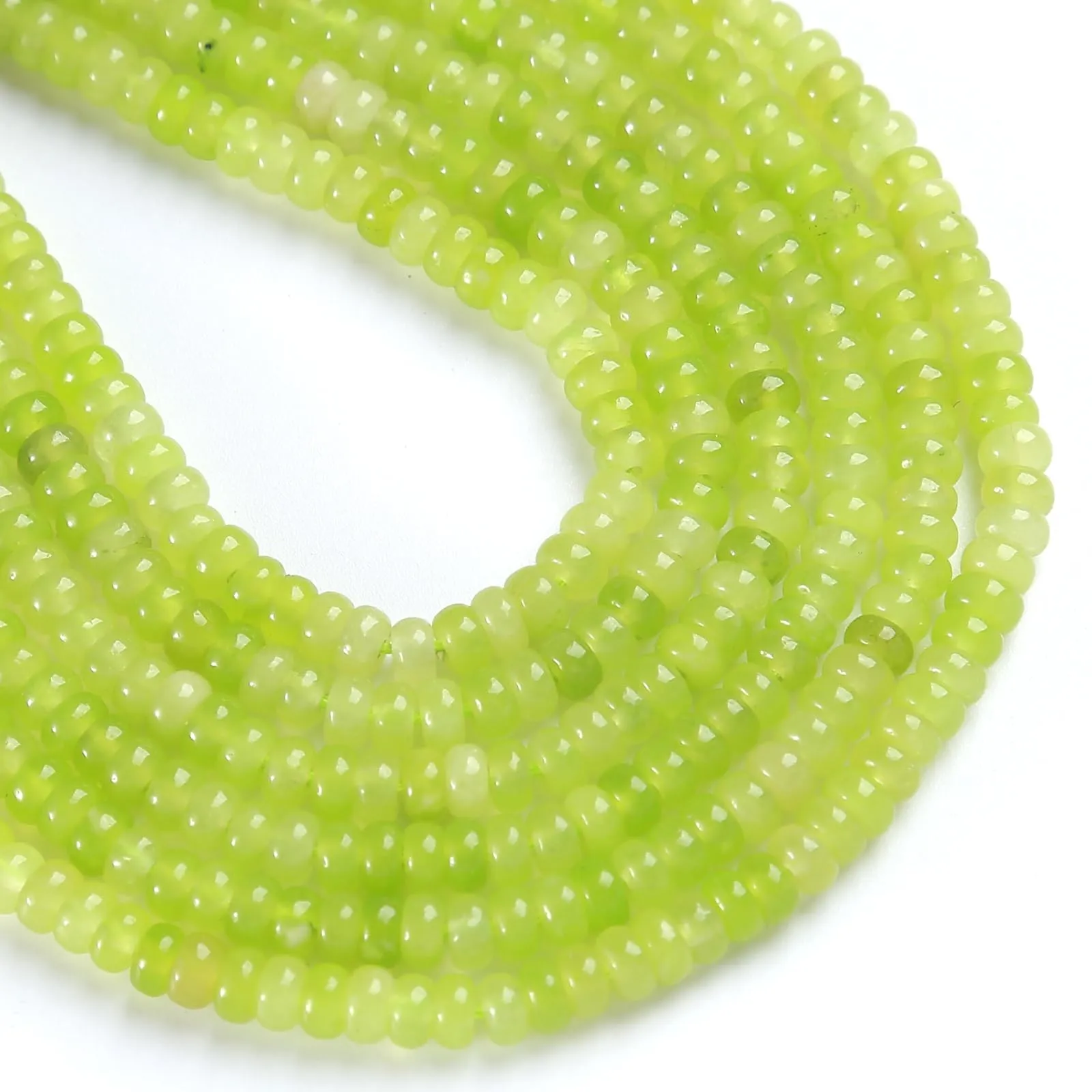 ZXYMLZI 150 Perline in Giada Naturale Verde Limone, 2 x 4 mm - immagine 4