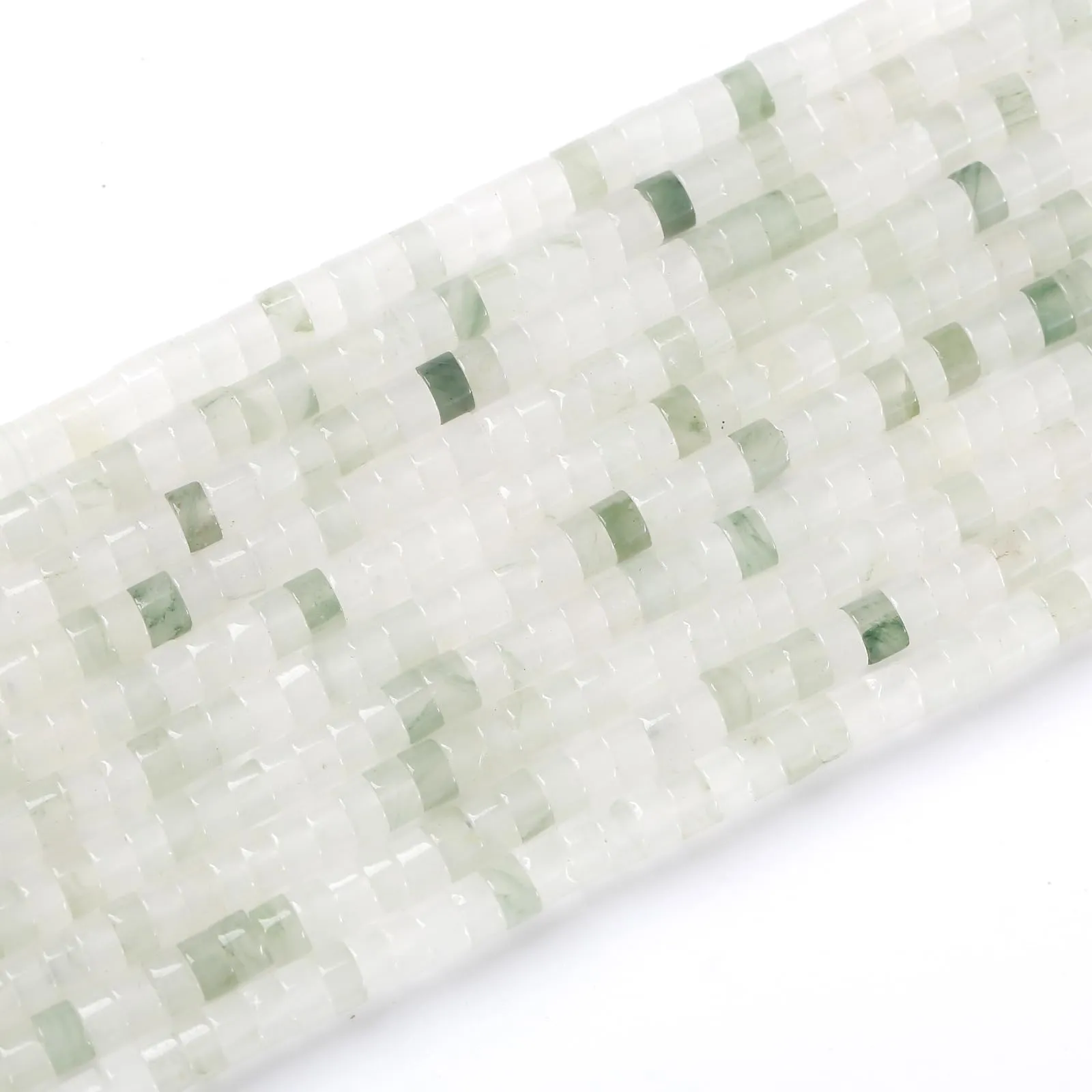 ZXYMLZI 150 Perline in Giada Verde Ghiaccio Naturale, Forma a Tubo 2x4 mm, per Creazione di Gioielli - immagine 3