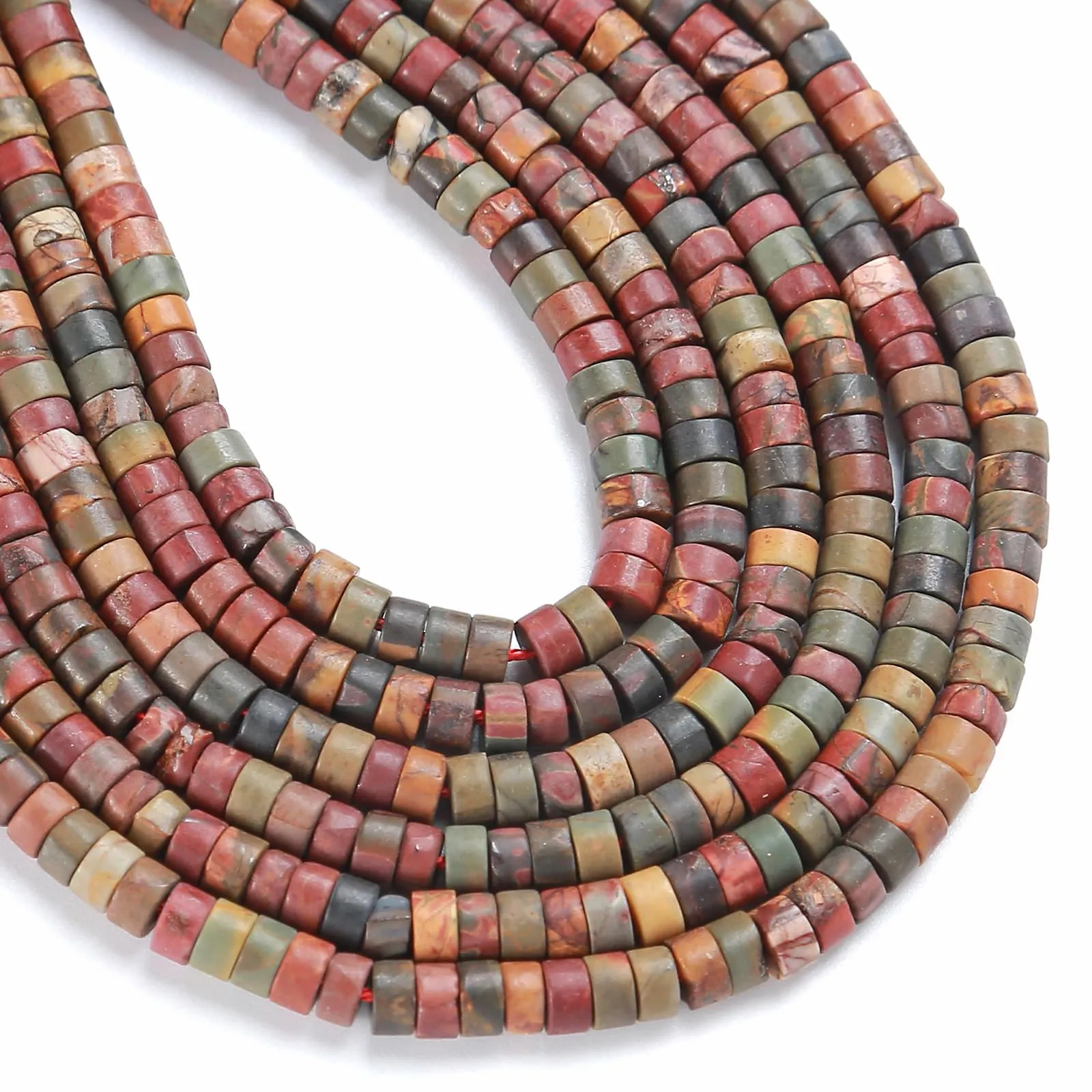 ZXYMLZI Perline in Diaspro Picasso, Pietra Naturale, 2 x 4 mm, 150 Pezzi - immagine 1