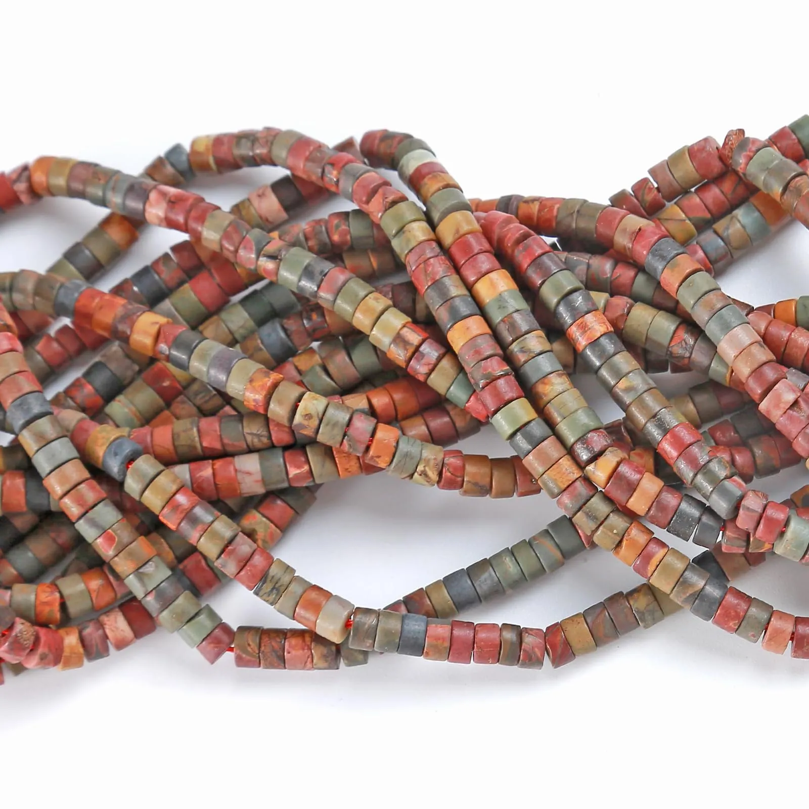 ZXYMLZI Perline in Diaspro Picasso, Pietra Naturale, 2 x 4 mm, 150 Pezzi - immagine 4