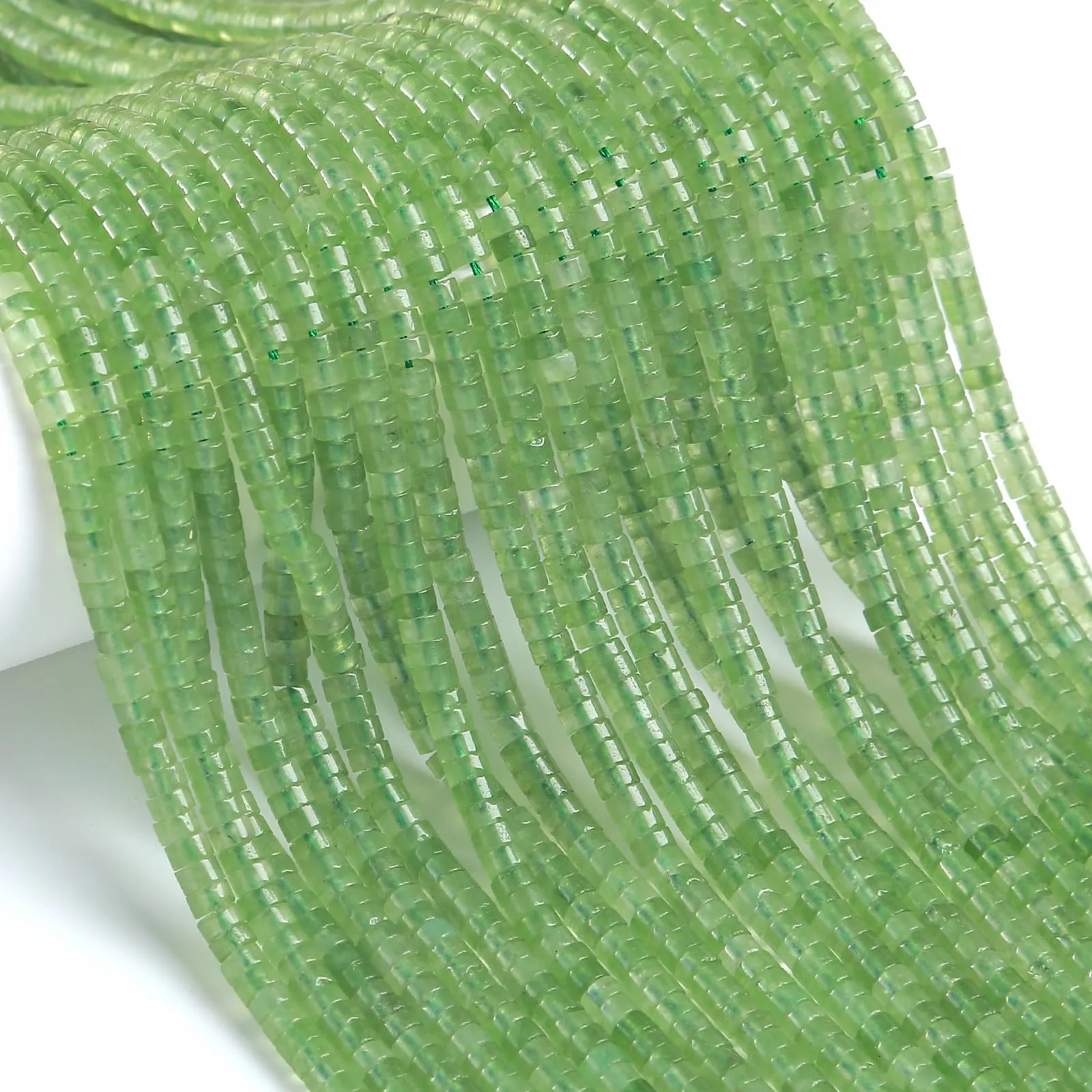 ZXYMLZI Perline in Prehnite Verde Naturale, 2x4 mm, 150 Pezzi - immagine 2