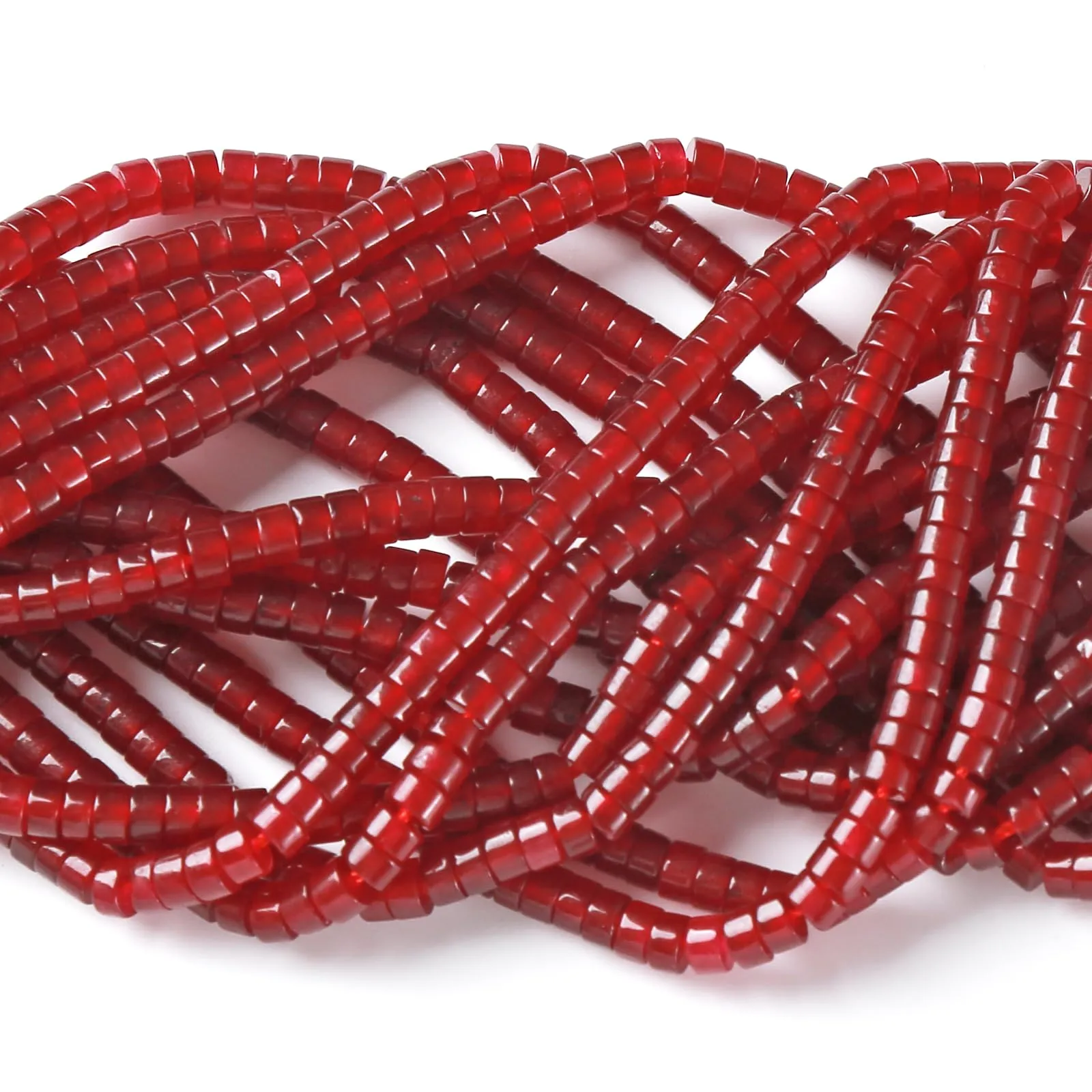 ZXYMLZI 150 Perline in Granato Naturale, 2 x 4 mm, Forma a Tubo per Creazione di Gioielli - immagine 3