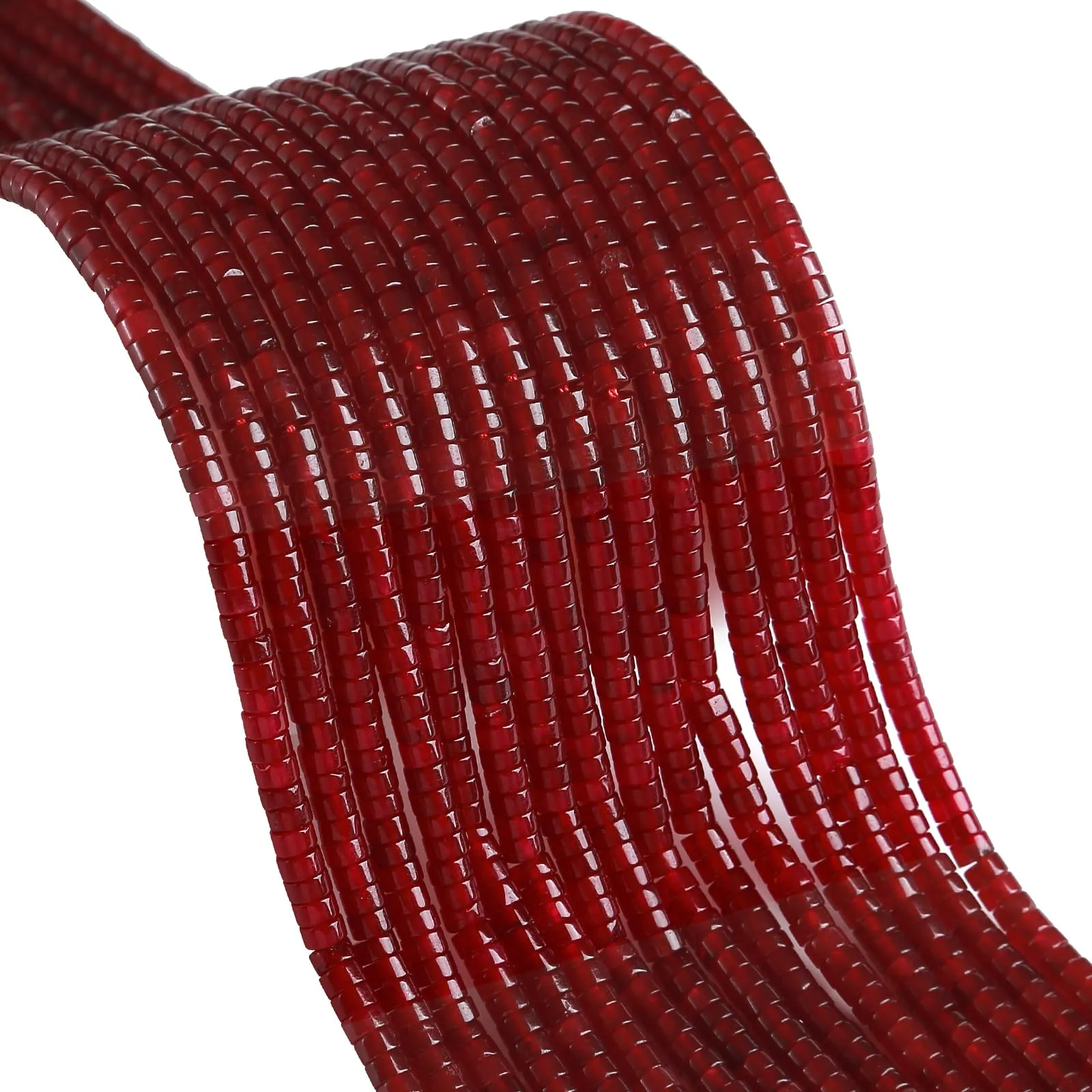 ZXYMLZI 150 Perline in Granato Naturale, 2 x 4 mm, Forma a Tubo per Creazione di Gioielli - immagine 4