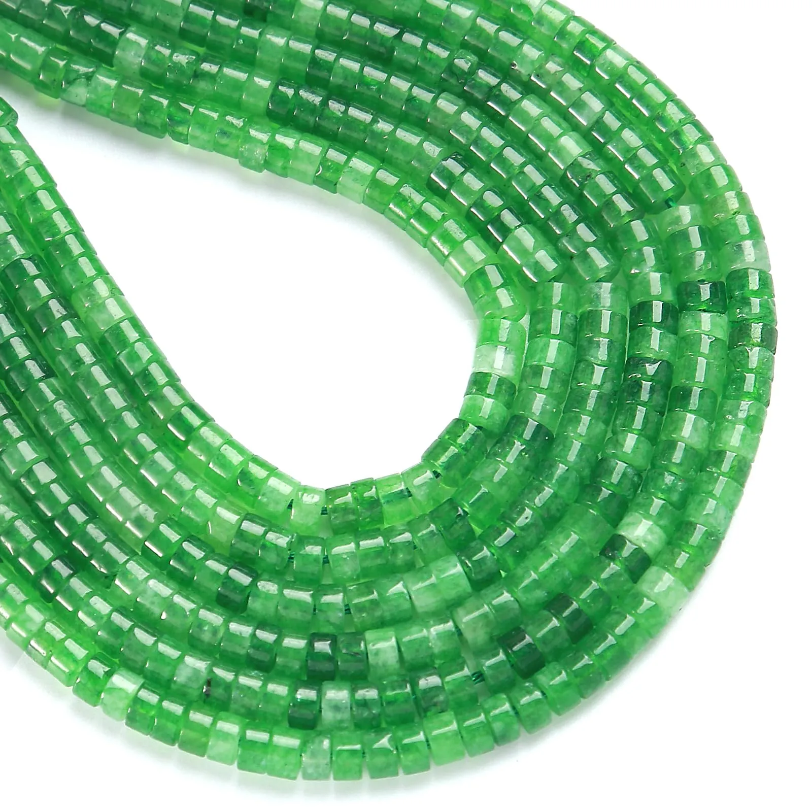 ZXYMLZI Peridoto Verde Naturale Perline a Tubo, 2 x 4 mm, 150 Pezzi - immagine 2