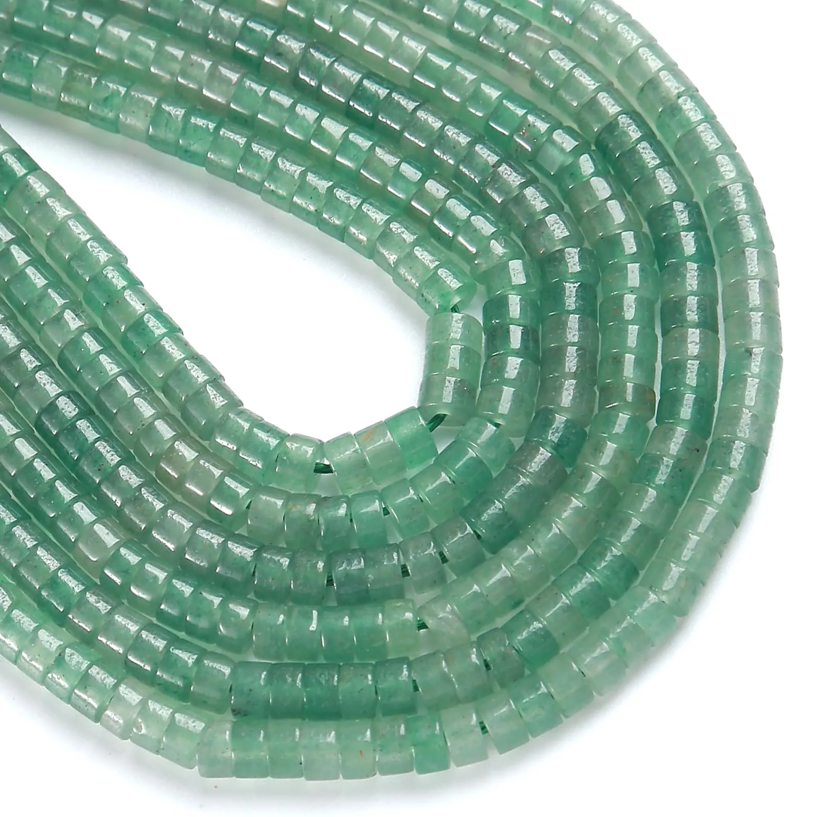 ZXYMLZI Perline in Giada Verde Naturale, Forma a Tubo 2 x 4 mm, 150 Pezzi - immagine 1