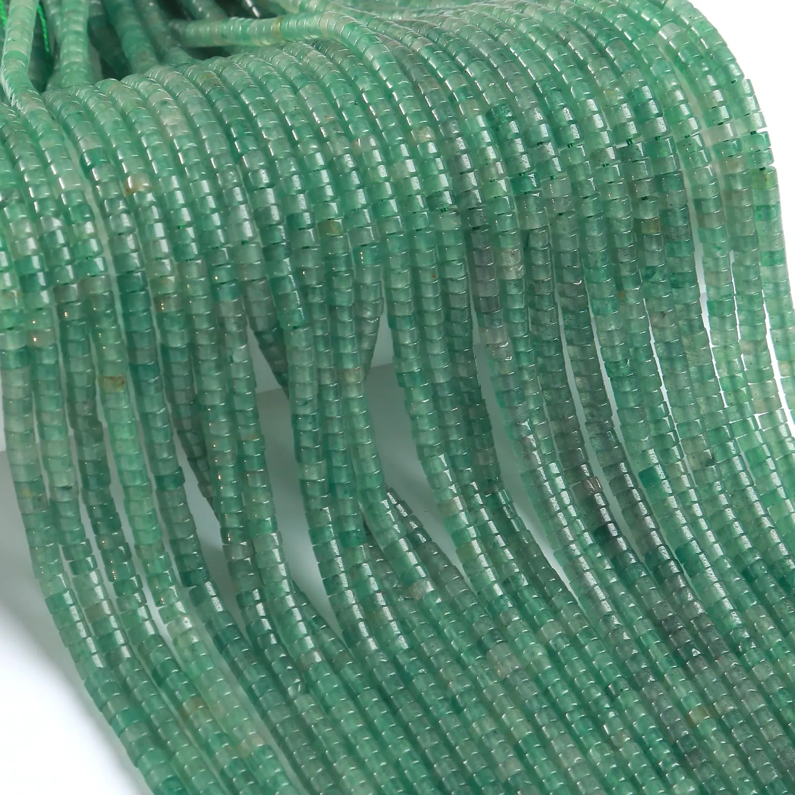 ZXYMLZI Perline in Giada Verde Naturale, Forma a Tubo 2 x 4 mm, 150 Pezzi - immagine 2