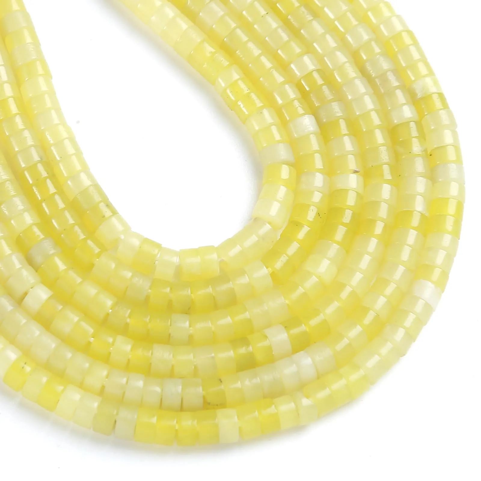 ZXYMLZI Perline in Giada Naturale Limone, 2 x 4 mm, 150 Pezzi - immagine 1