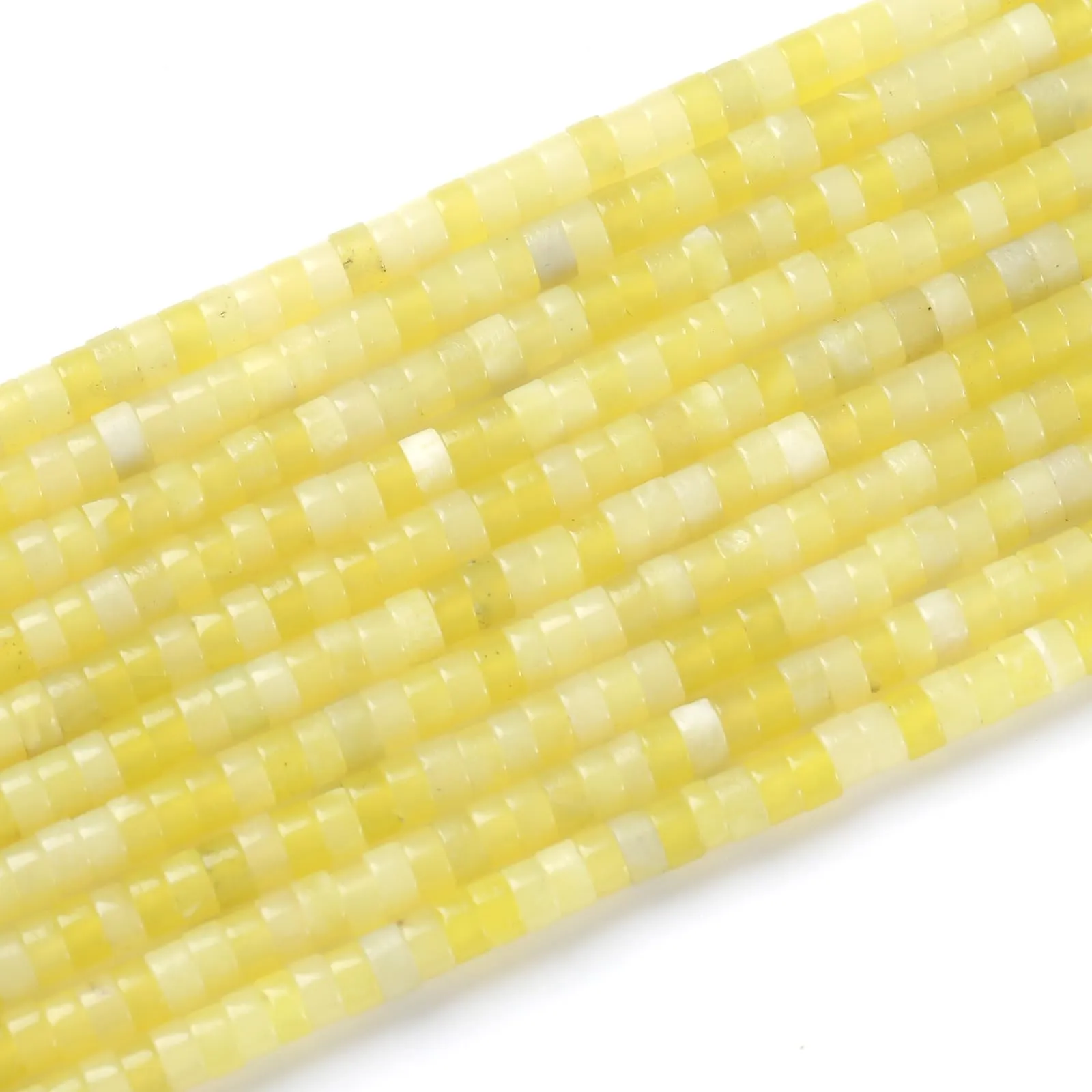 ZXYMLZI Perline in Giada Naturale Limone, 2 x 4 mm, 150 Pezzi - immagine 3