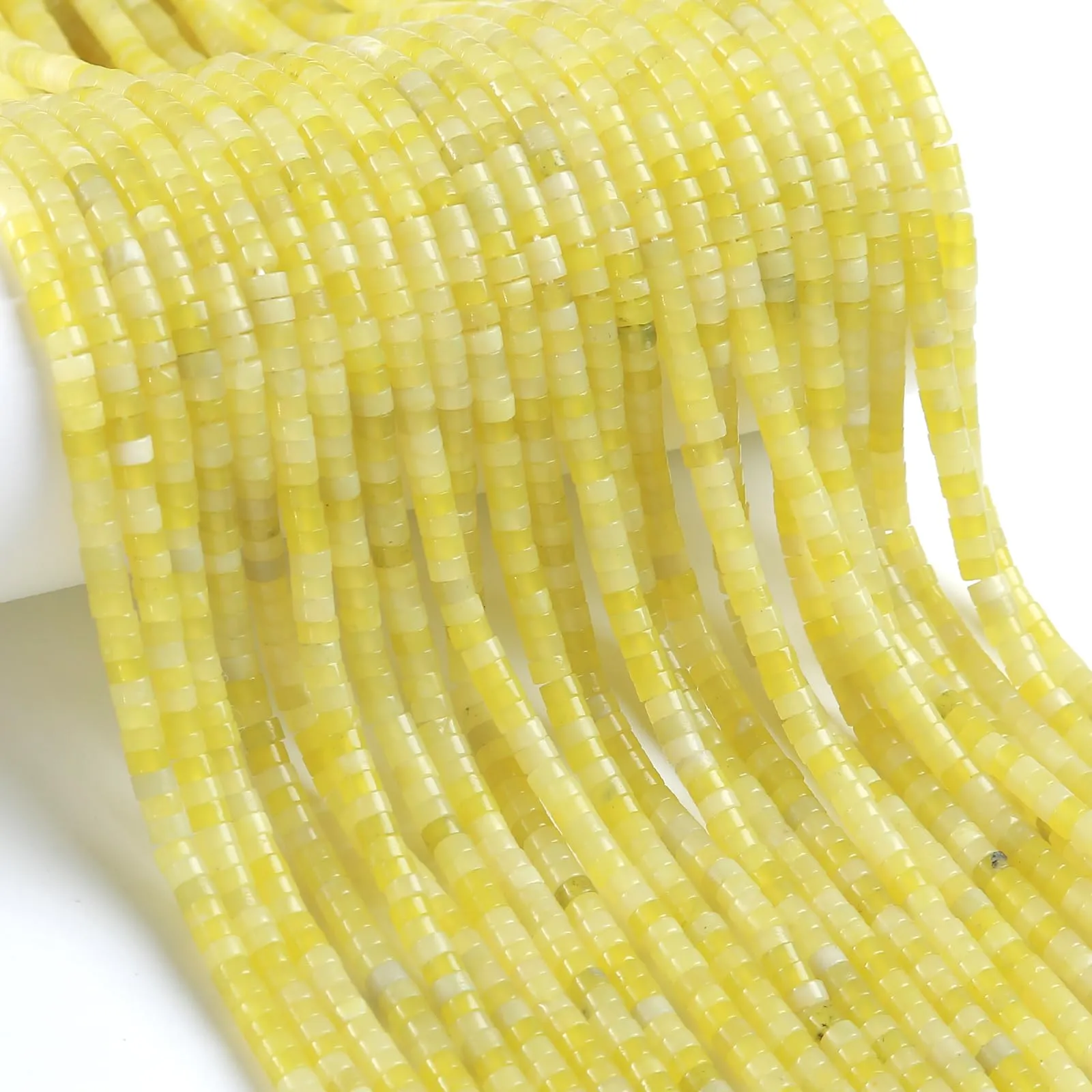 ZXYMLZI Perline in Giada Naturale Limone, 2 x 4 mm, 150 Pezzi - immagine 4