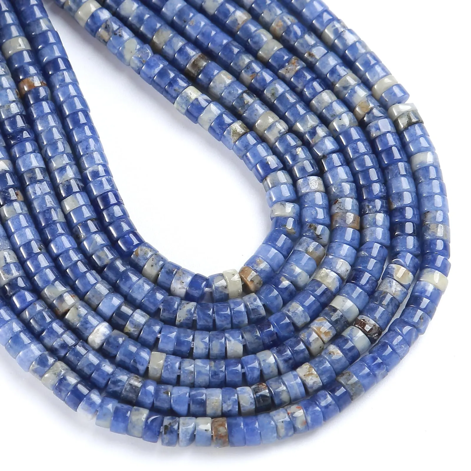 ZXYMLZI 150 Perline in Sodalite Blu Naturale, 2 x 4 mm, Forma a Tubo per Creazione di Gioielli - immagine 1