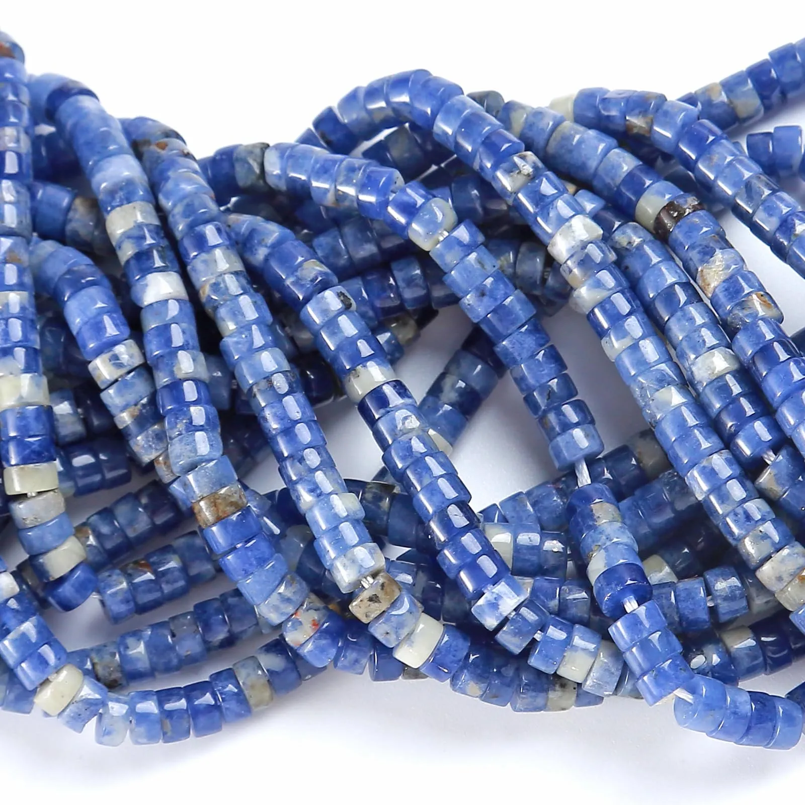 ZXYMLZI 150 Perline in Sodalite Blu Naturale, 2 x 4 mm, Forma a Tubo per Creazione di Gioielli - immagine 3