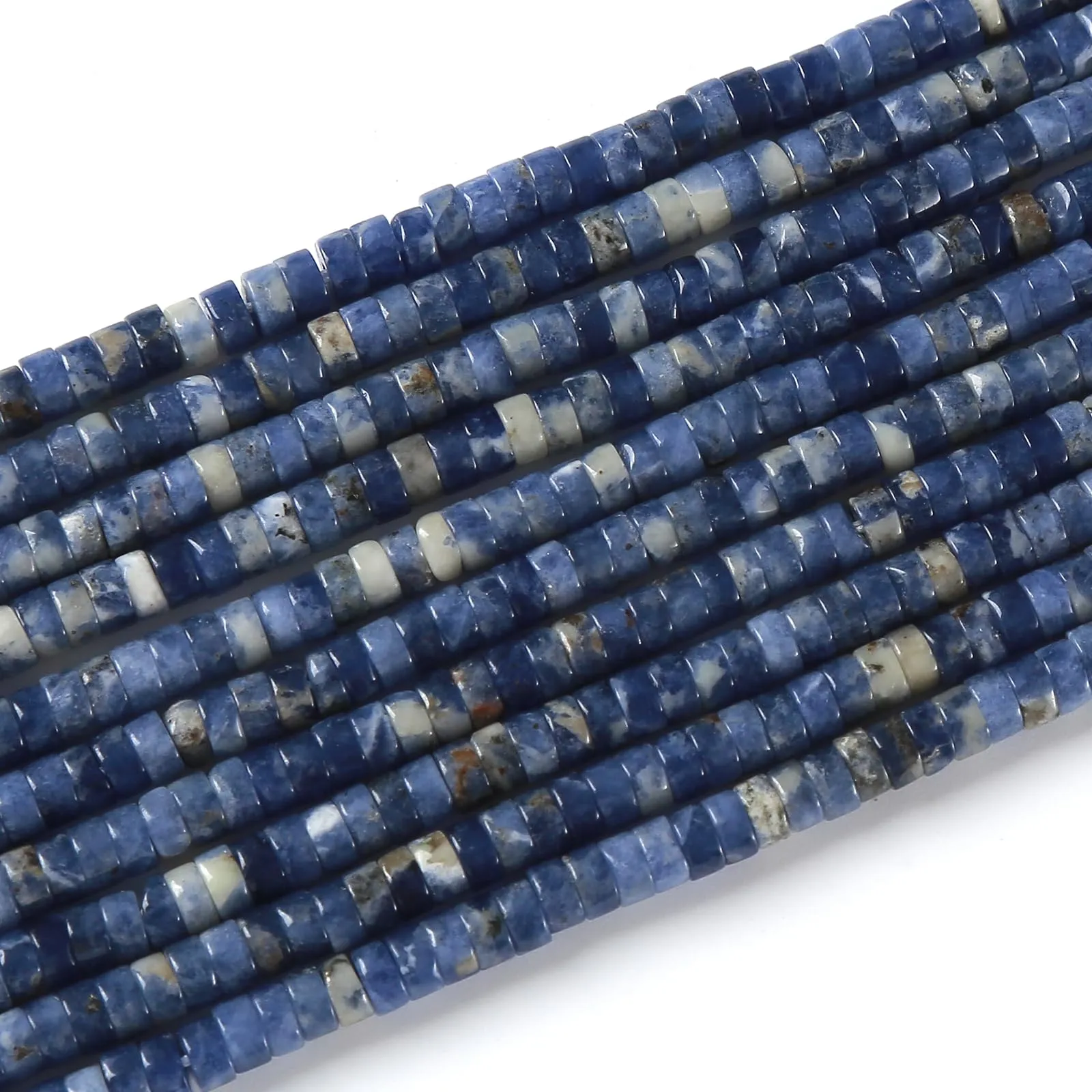 ZXYMLZI 150 Perline in Sodalite Blu Naturale, 2 x 4 mm, Forma a Tubo per Creazione di Gioielli - immagine 4