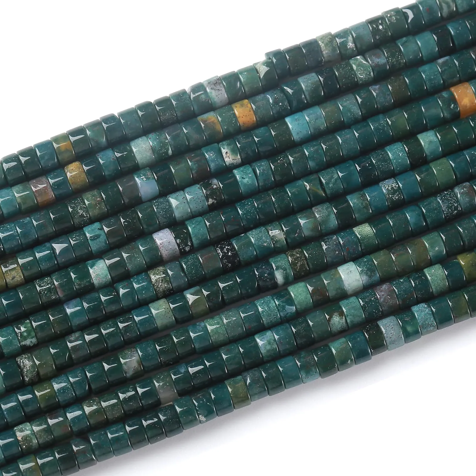 ZXYMLZI 150 Perline in Agata Muschiata Naturale, 2 x 4 mm, Cilindriche per Gioielli - immagine 1