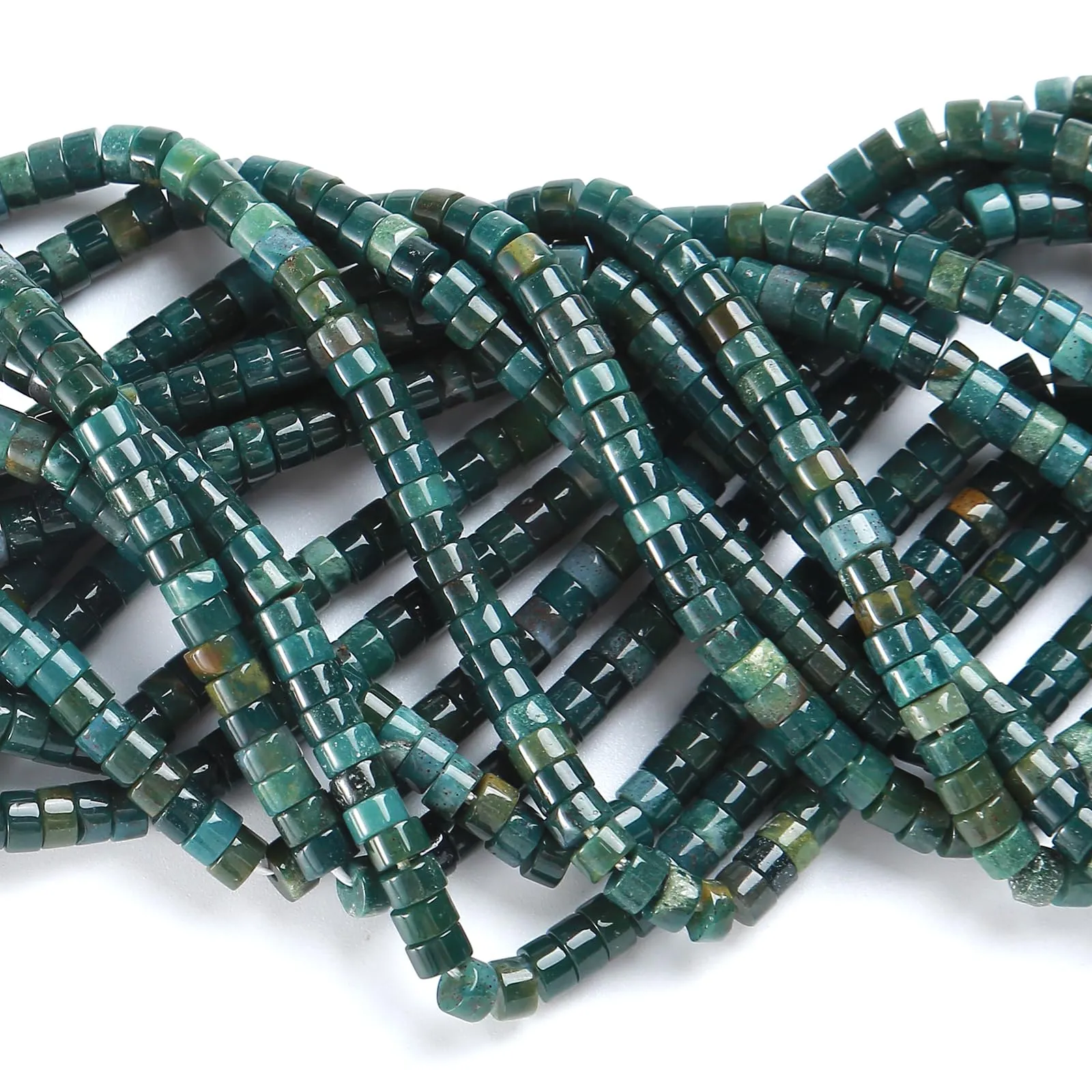 ZXYMLZI 150 Perline in Agata Muschiata Naturale, 2 x 4 mm, Cilindriche per Gioielli - immagine 2