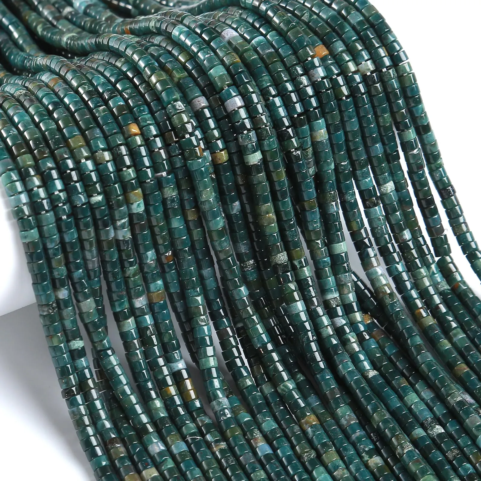 ZXYMLZI 150 Perline in Agata Muschiata Naturale, 2 x 4 mm, Cilindriche per Gioielli - immagine 4