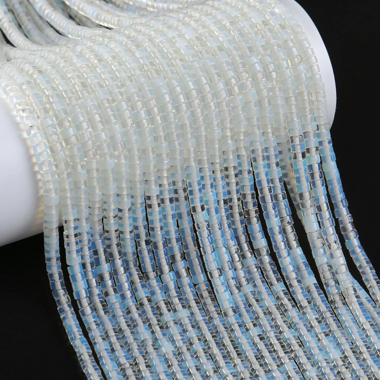 ZXYMLZI Opale Bianco Naturale Perle a Tubo 2x4mm AA41 - immagine 4