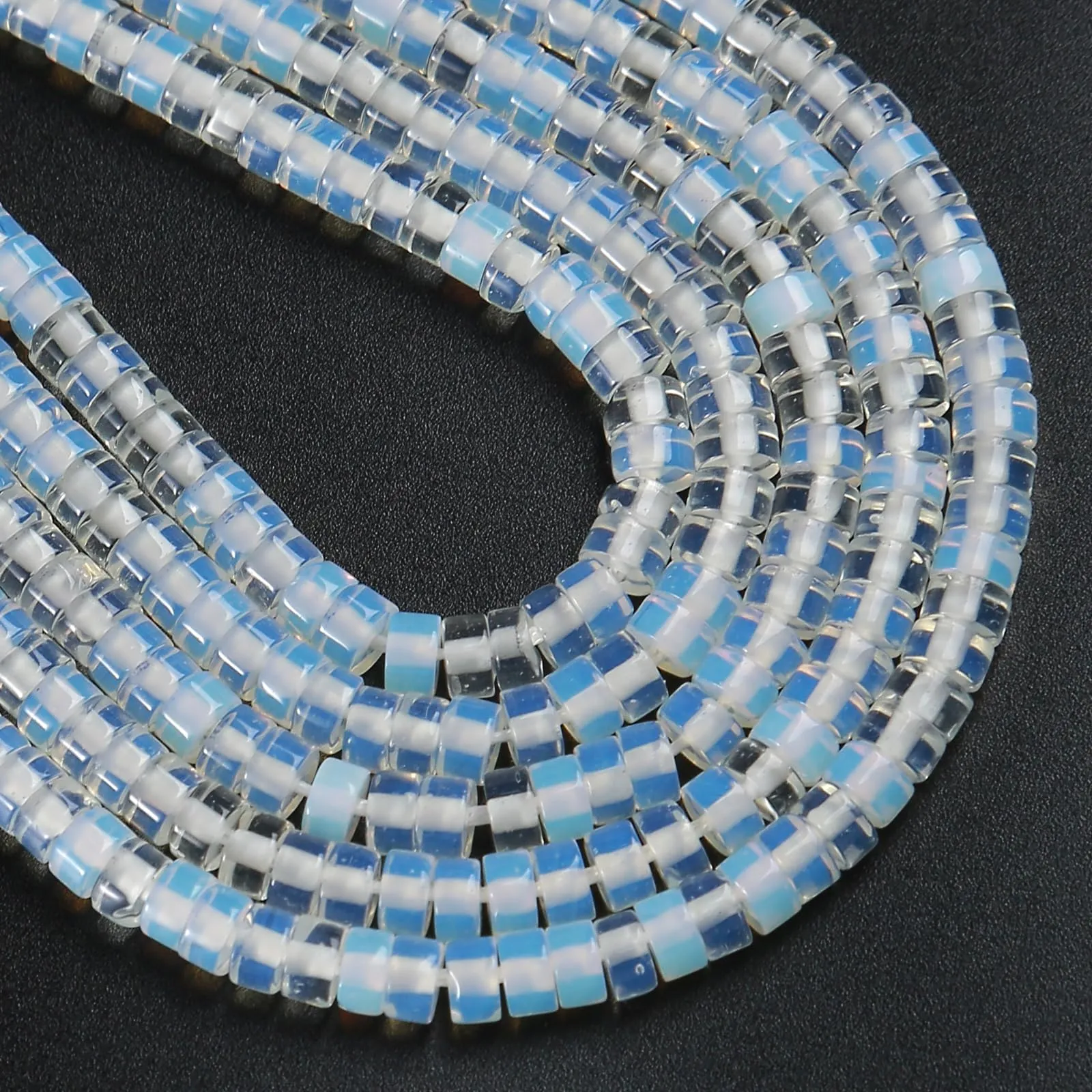 ZXYMLZI Opale Bianco Naturale Perle a Tubo 2x4mm AA41 - immagine 5