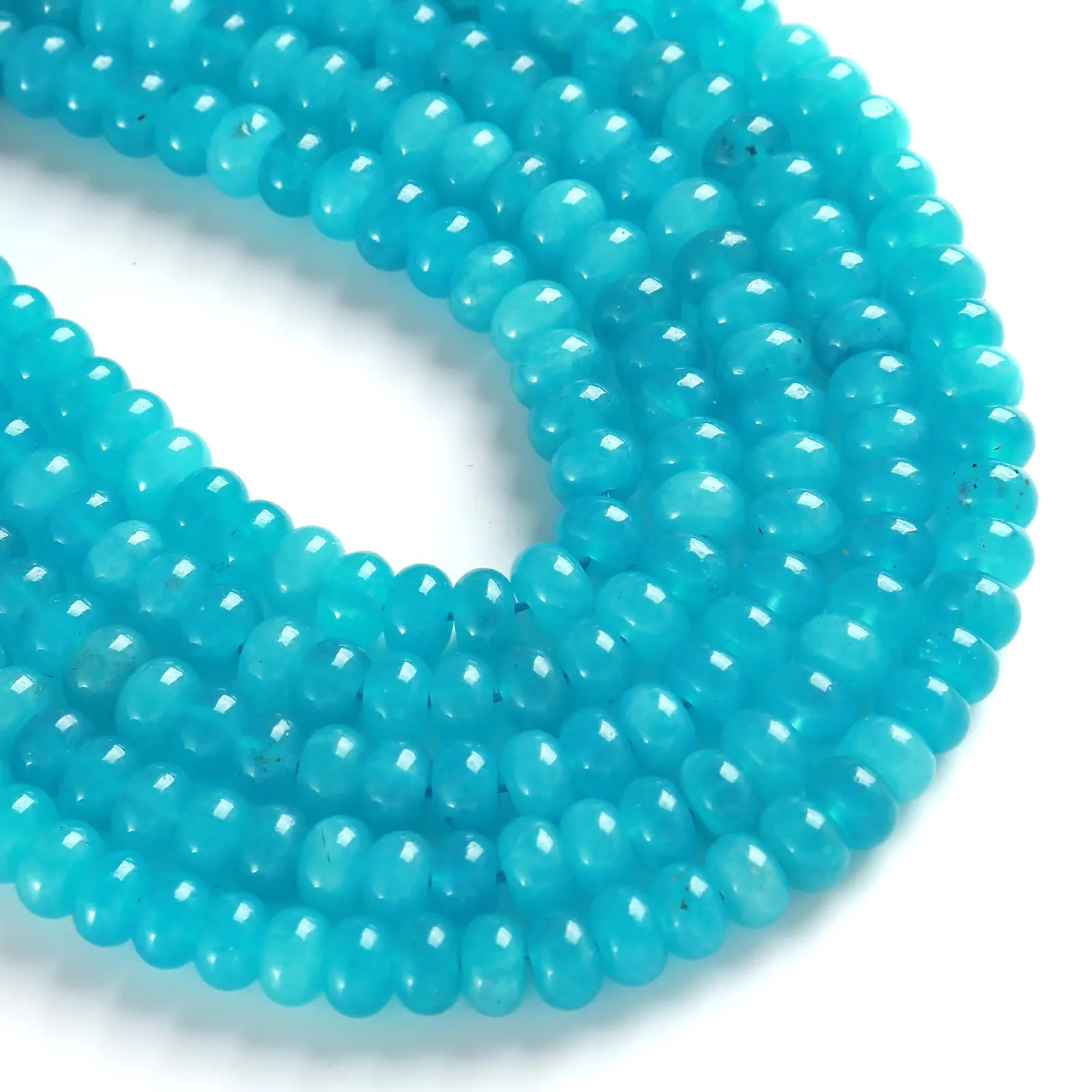 ZXYMLZI Perline in Amazonite Blu, 5 x 8 mm, 76 pezzi - immagine 2