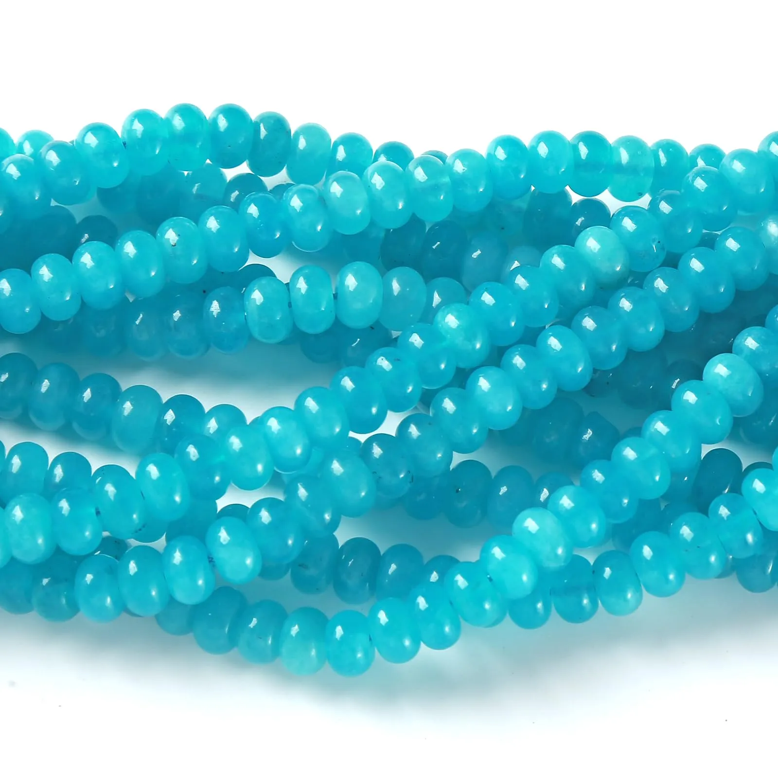 ZXYMLZI Perline in Amazonite Blu, 5 x 8 mm, 76 pezzi - immagine 3