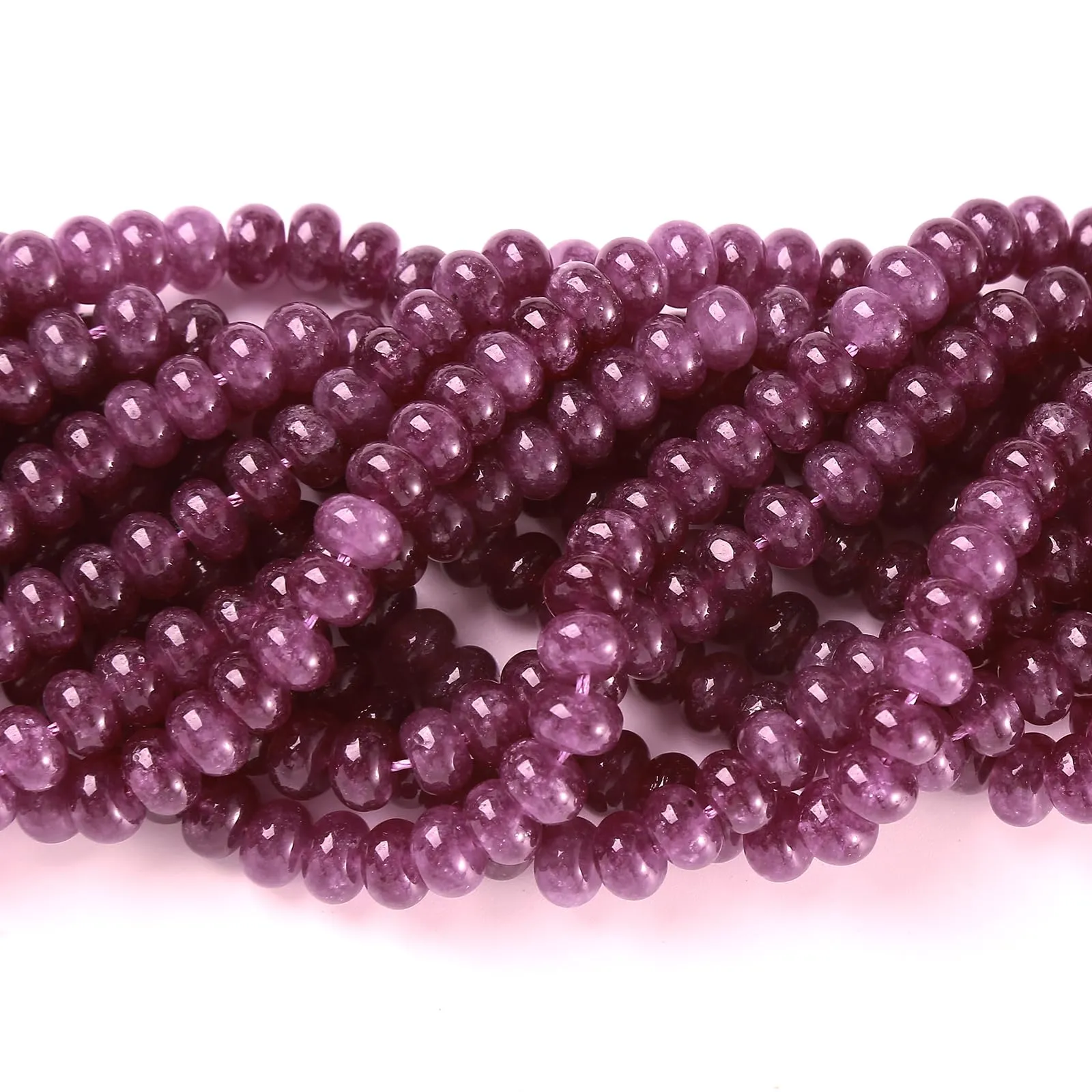 ZXYMLZI Perline in Giada Viola Rossa 5x8 mm, 76 Pezzi - immagine 2