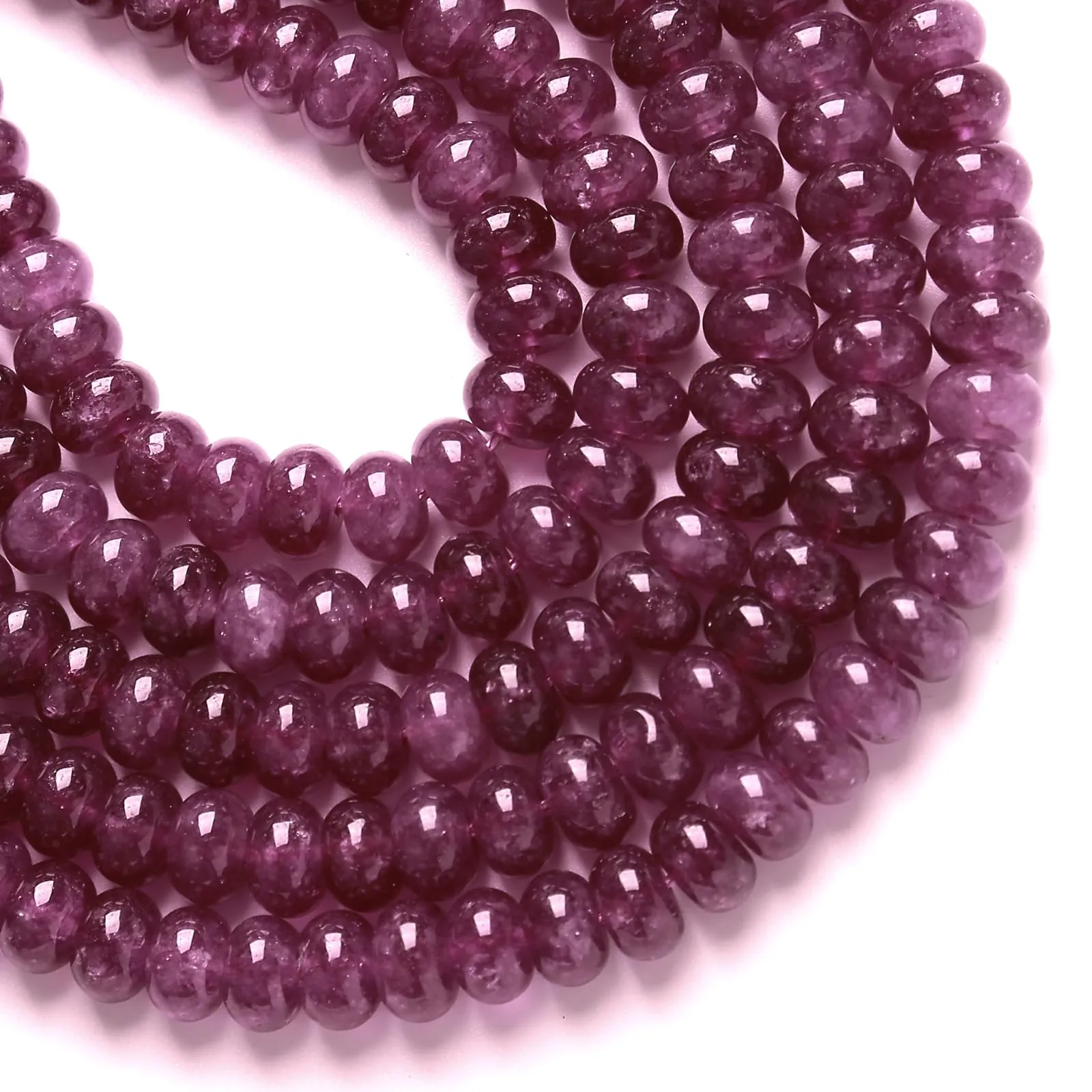 ZXYMLZI Perline in Giada Viola Rossa 5x8 mm, 76 Pezzi - immagine 3