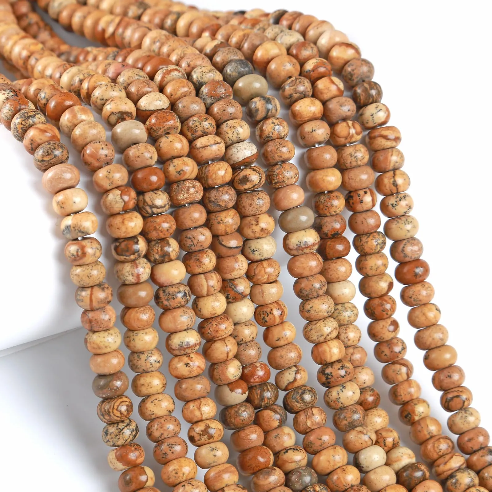 ZXYMLZI Perline Distanziatrici in Pietra Naturale Diaspro, 5 x 8 mm, 76 Pezzi - immagine 1