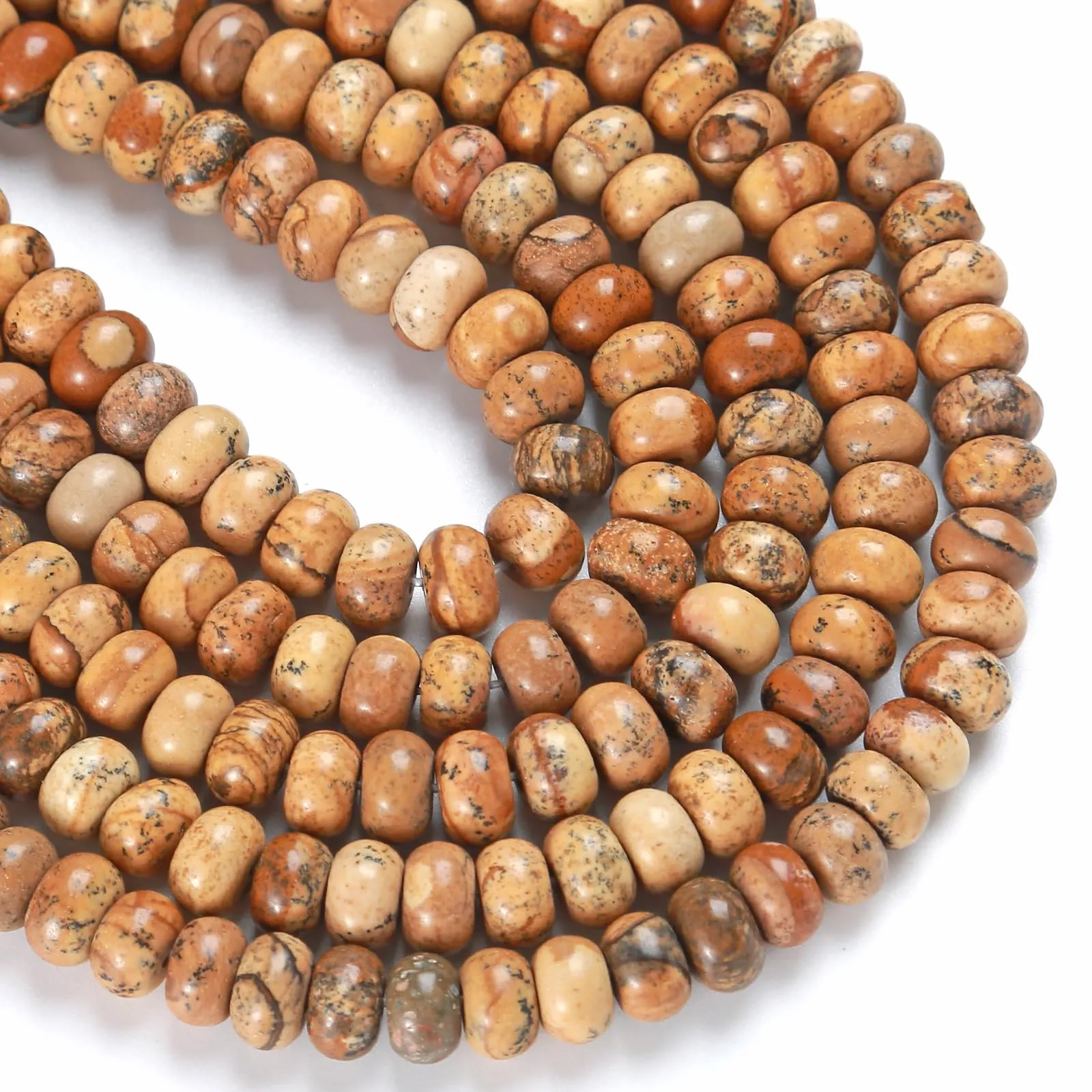 ZXYMLZI Perline Distanziatrici in Pietra Naturale Diaspro, 5 x 8 mm, 76 Pezzi - immagine 3