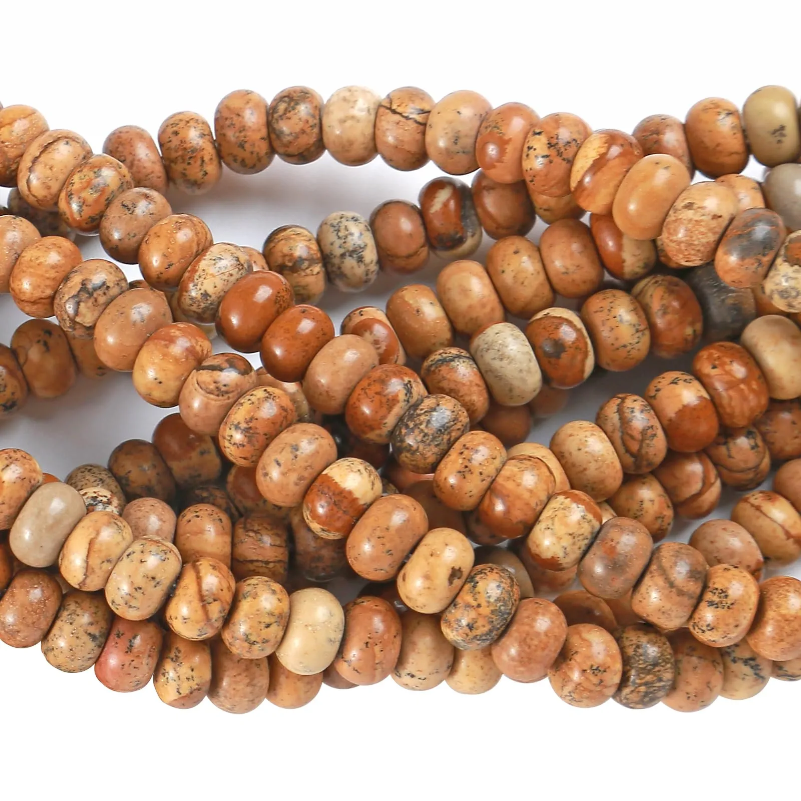 ZXYMLZI Perline Distanziatrici in Pietra Naturale Diaspro, 5 x 8 mm, 76 Pezzi - immagine 4