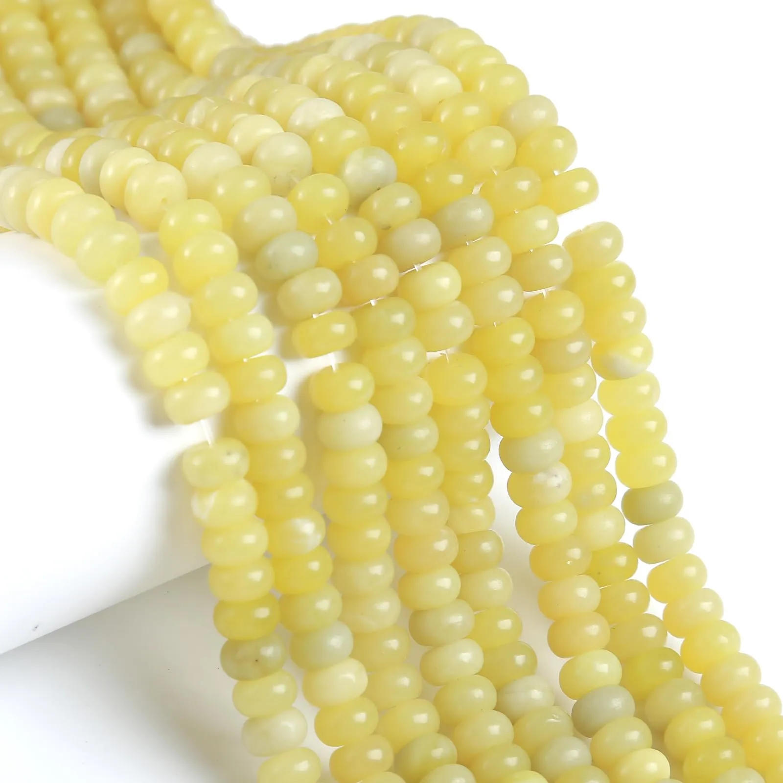 ZXYMLZI Perline in Pietra Naturale Giada Limone, Disco Abaco 5x8mm, 76 Pezzi - immagine 1