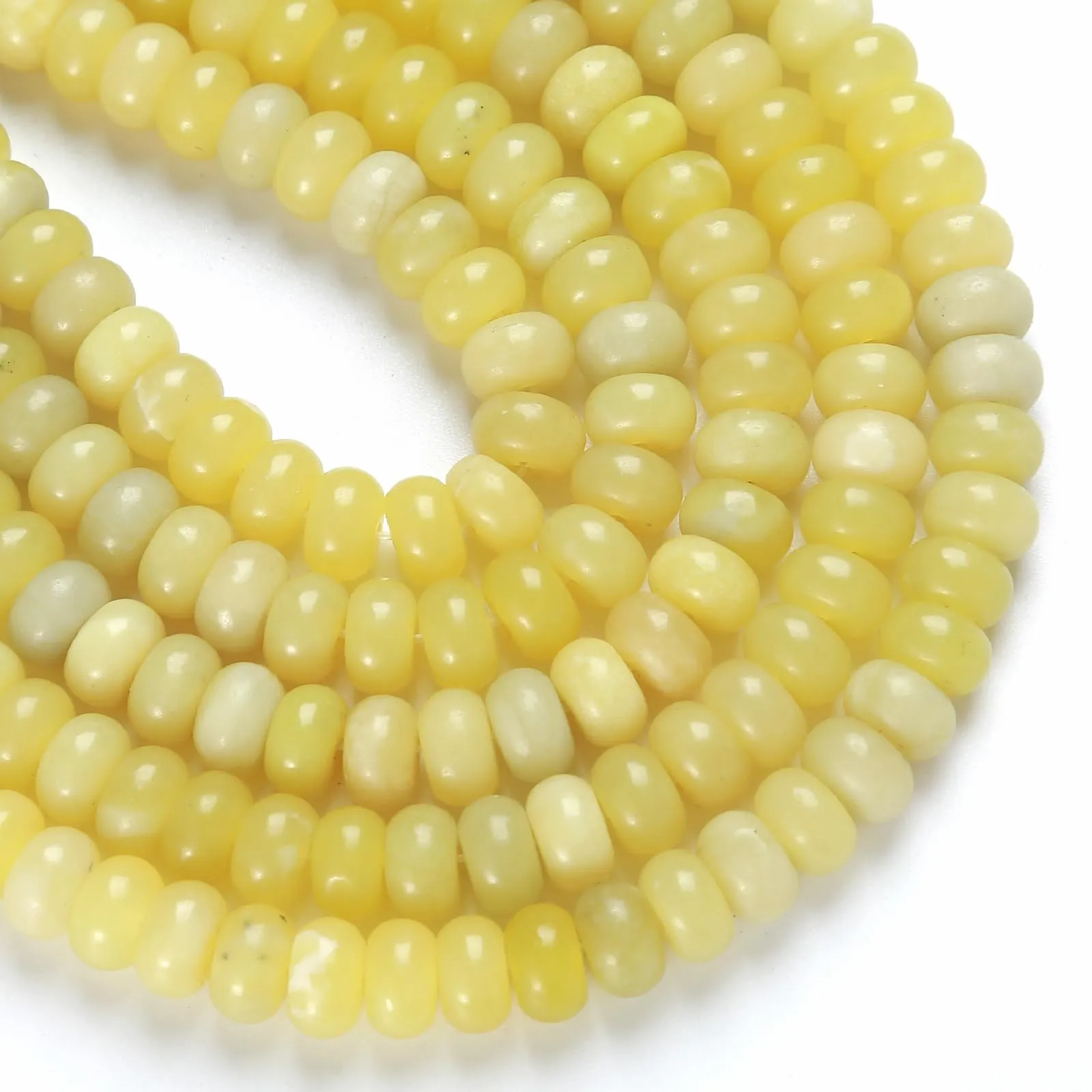 ZXYMLZI Perline in Pietra Naturale Giada Limone, Disco Abaco 5x8mm, 76 Pezzi - immagine 2