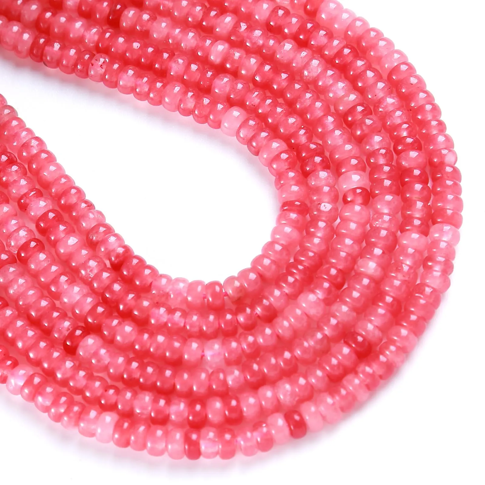 ZXYMLZI 150 Perline in Giada Rosa Rodocrosite 2x4 mm per Gioielli fai da te - immagine 1
