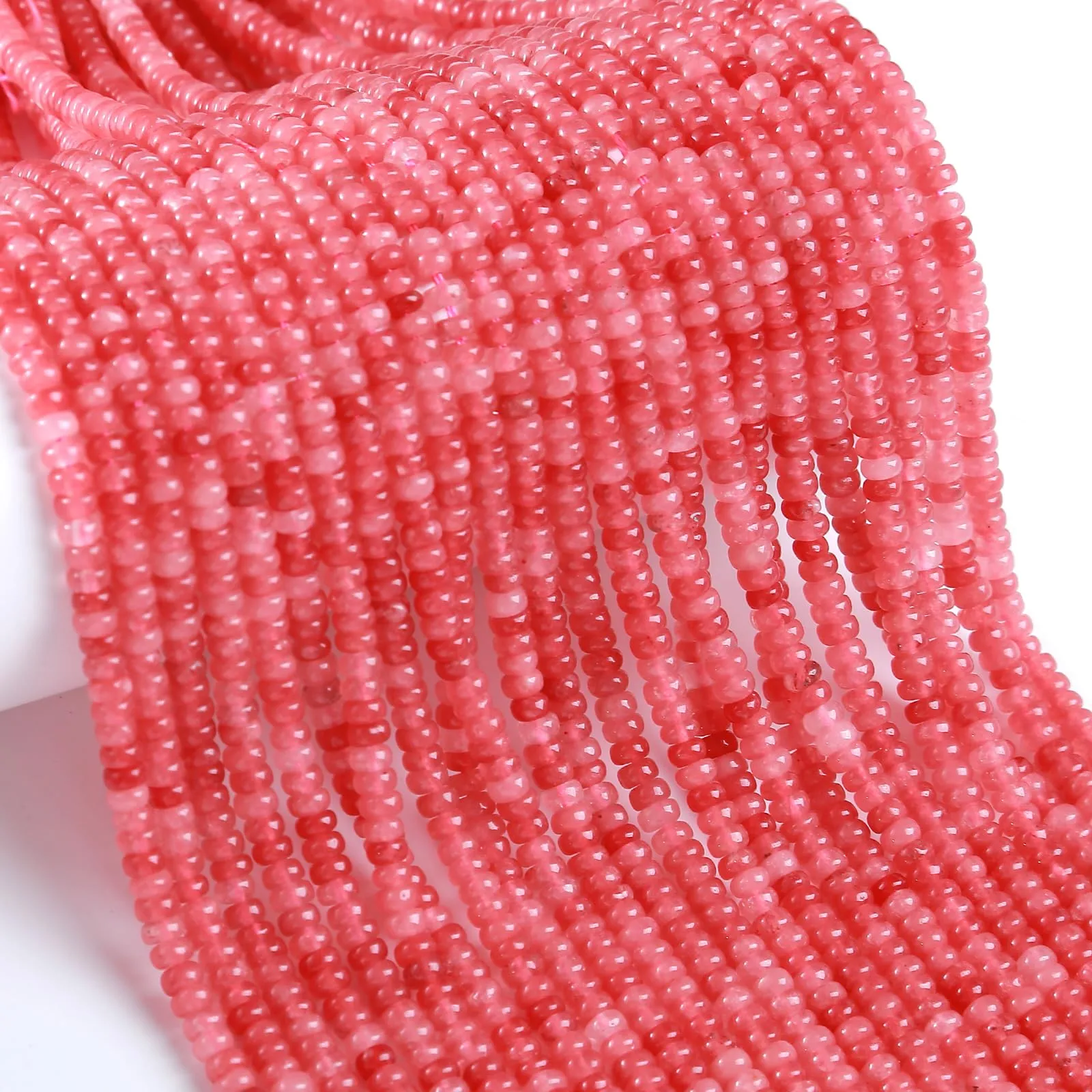 ZXYMLZI 150 Perline in Giada Rosa Rodocrosite 2x4 mm per Gioielli fai da te - immagine 2