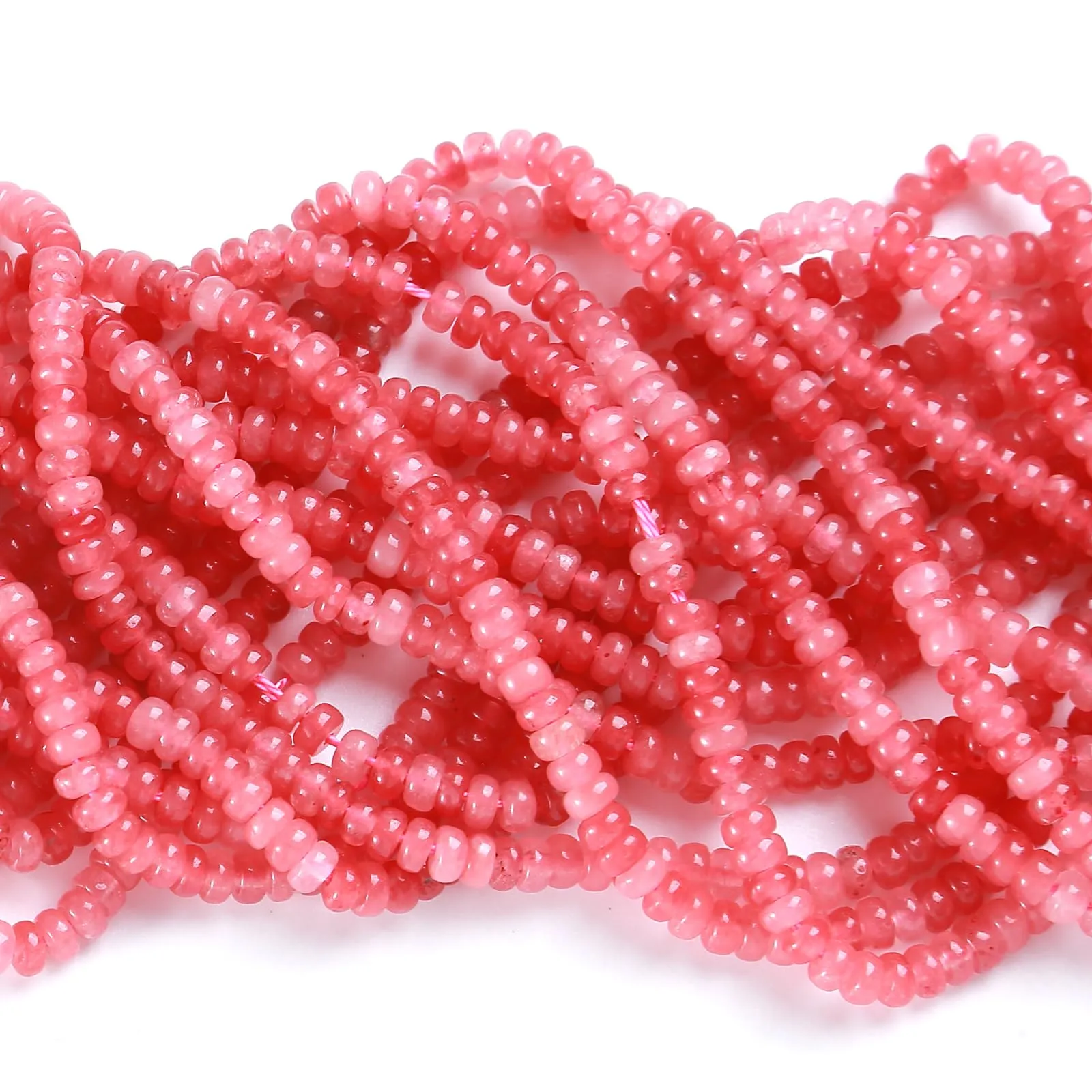ZXYMLZI 150 Perline in Giada Rosa Rodocrosite 2x4 mm per Gioielli fai da te - immagine 3