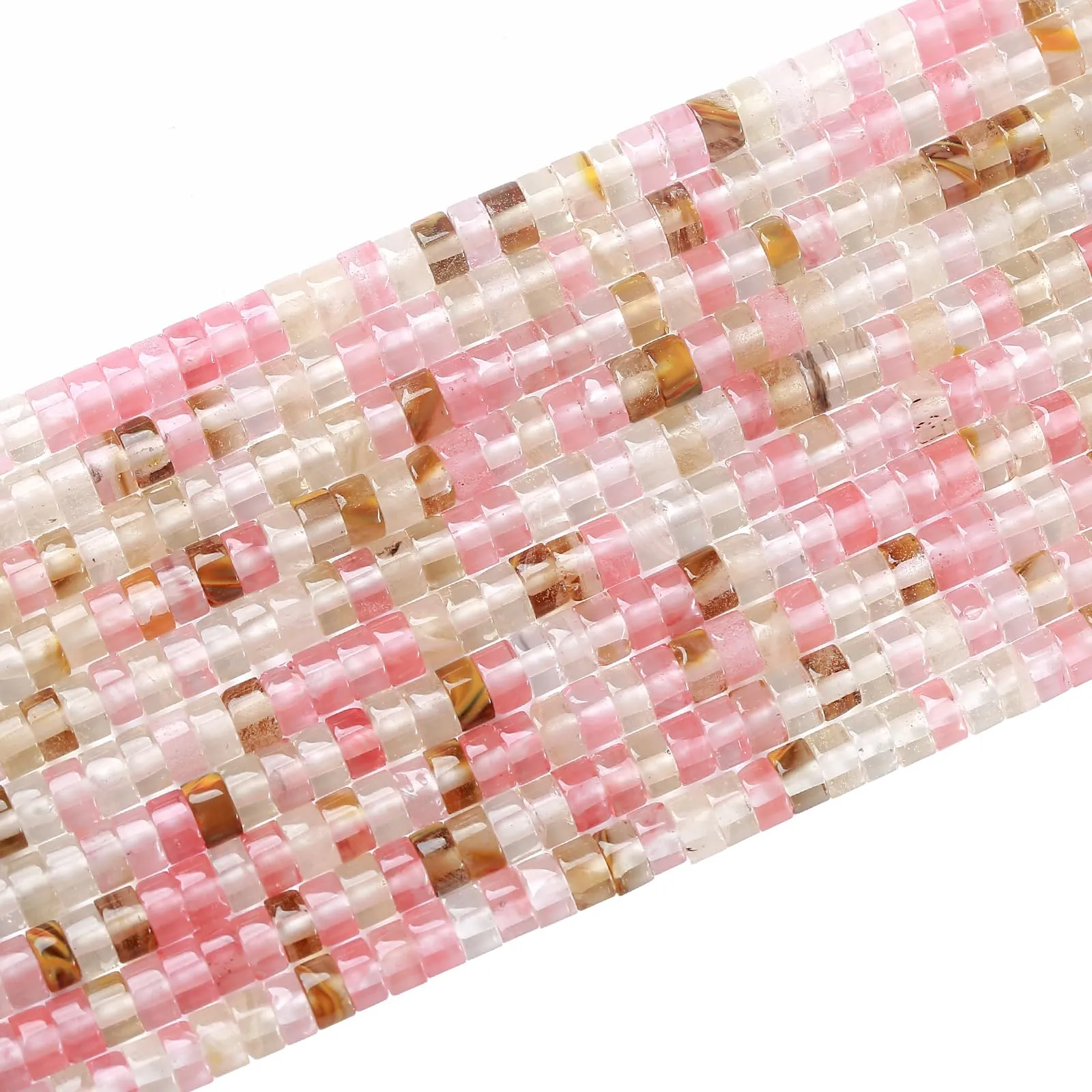 ZXYMLZI Perline in Pietra Naturale Tormalina Anguria, 2x4 mm, Tubo, 150 Pezzi - immagine 3