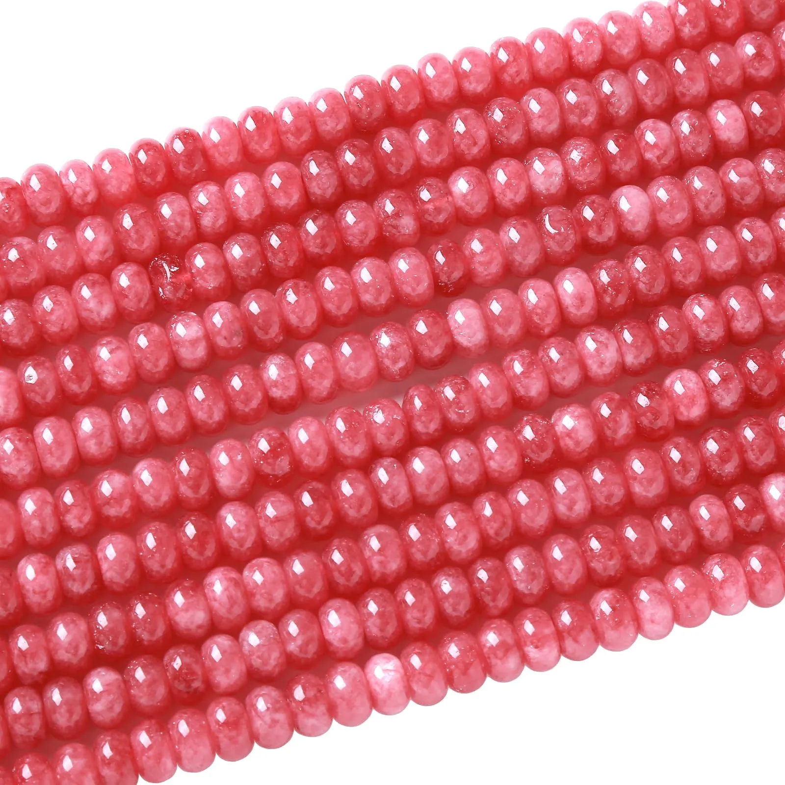 ZXYMLZI Perline in Giada Rosa Naturale, 5 x 8 mm, 76 Pezzi - immagine 4