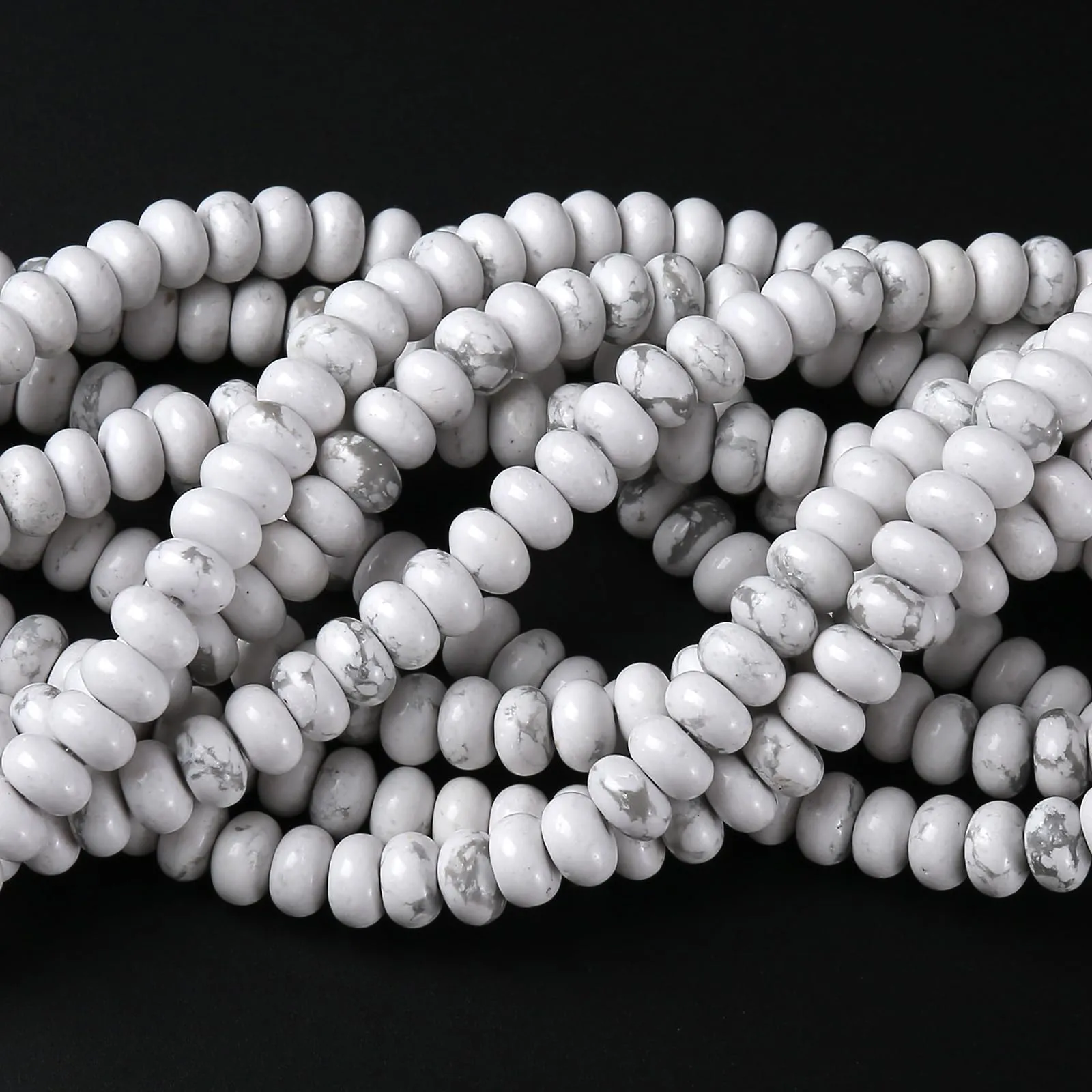 ZXYMLZI 76 Perline Distanziatrici in Howlite Bianca, 5 x 8 mm, per Creazione di Gioielli - immagine 3