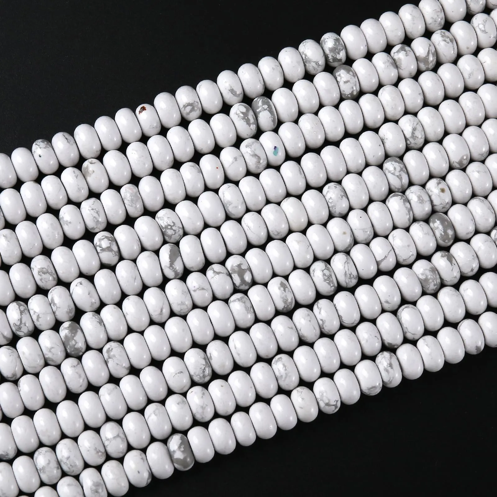 ZXYMLZI 76 Perline Distanziatrici in Howlite Bianca, 5 x 8 mm, per Creazione di Gioielli - immagine 4