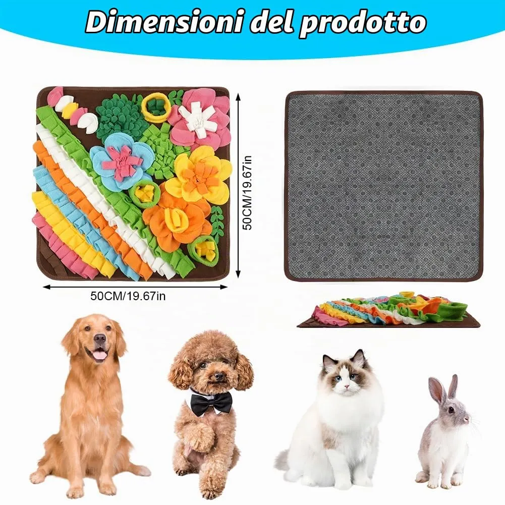 OSDUE Tappeto Olfattivo per Cani, 50cm, Lavabile e Antiscivolo, Giocattolo di Foraggiamento e Attivazione Mentale - immagine 2