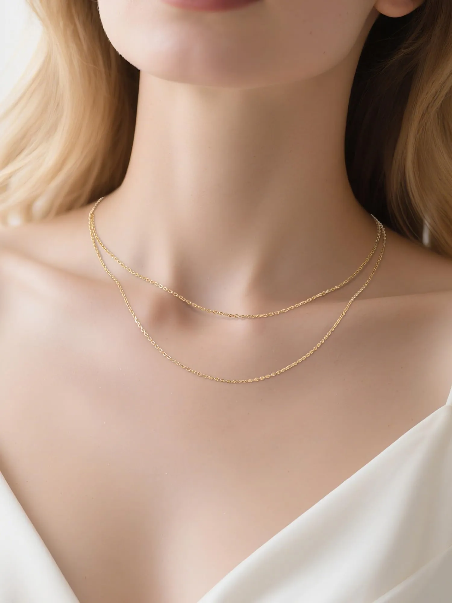 FaithHeart Collana in Acciaio Inossidabile Oro 1.4mm 55cm - immagine 9
