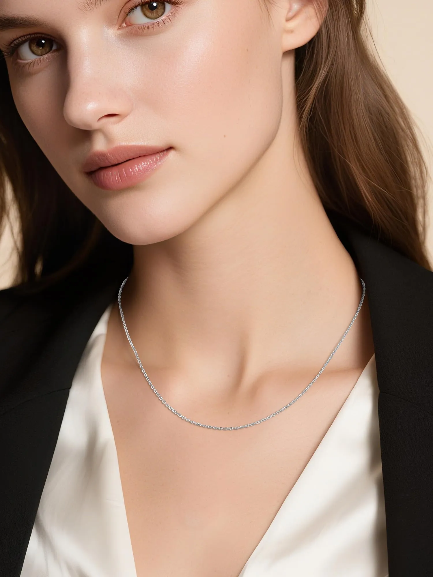 FaithHeart Collana Sottile in Acciaio Inossidabile 1.4mm Argento 50cm - immagine 9
