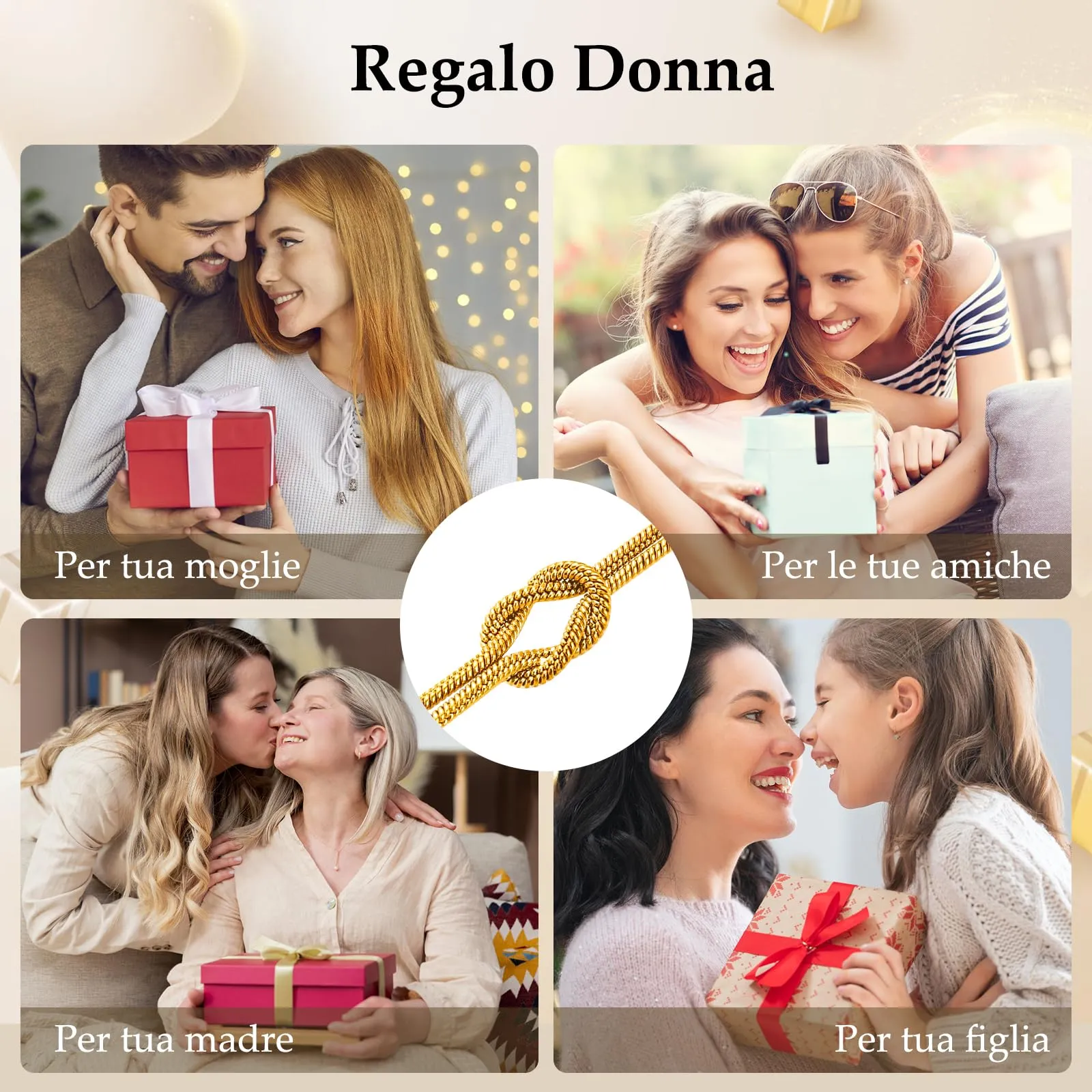 J.Fée Collana Nodo d'Amore in Argento S925, 45cm - immagine 7