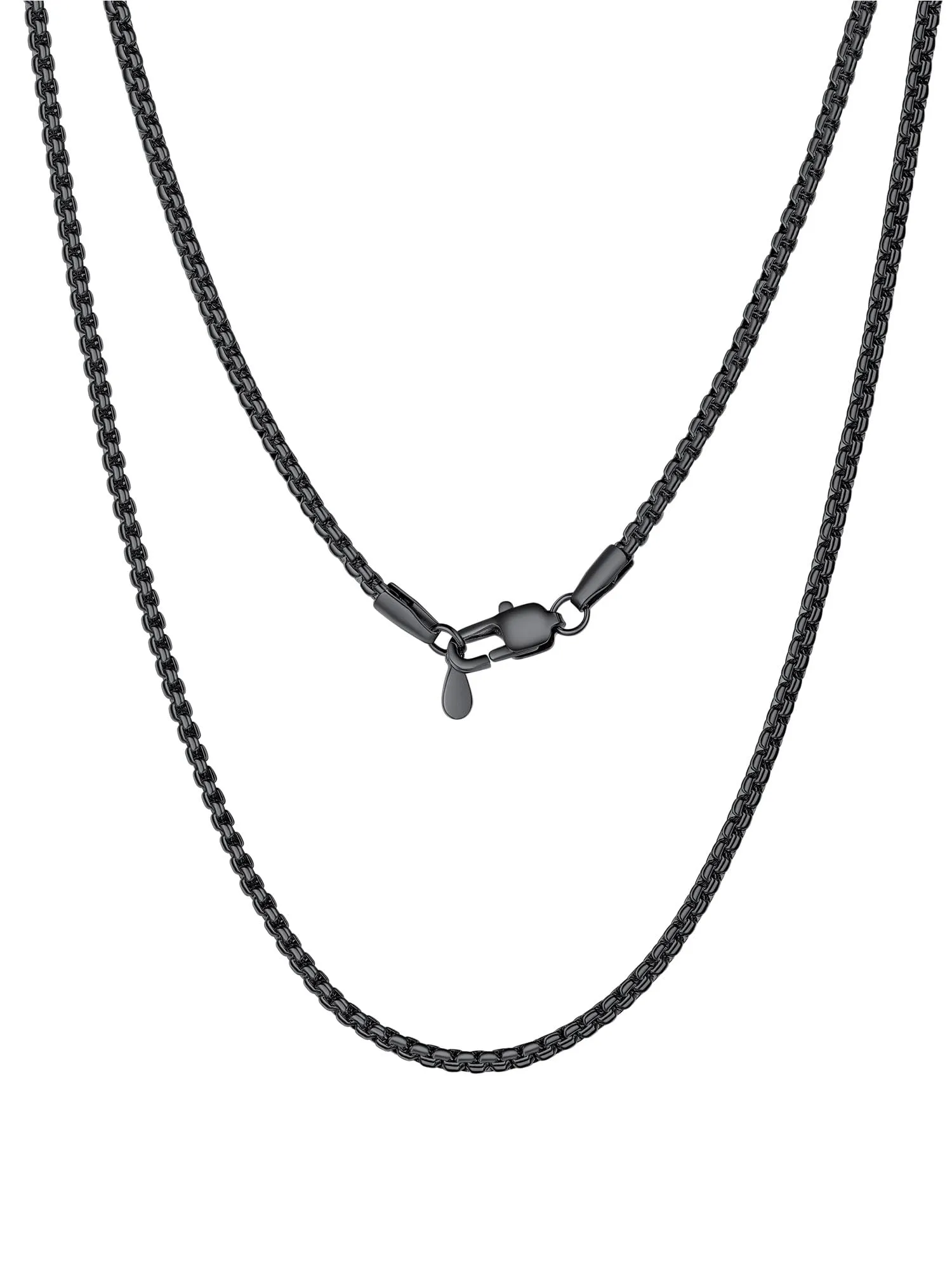 PROSTEEL Collana Uomo Catenina Acciaio Inossidabile 316L 2mm 46cm Nero - immagine 1